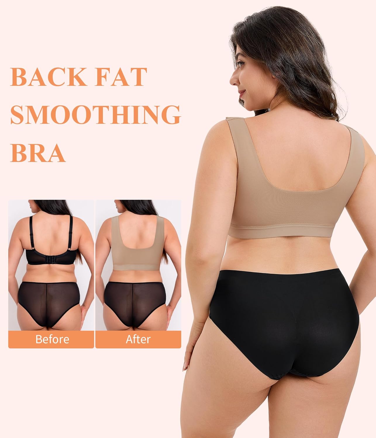 CYDREAM Wireless Front Closure Bra for Women Compression Back Smoothing Post Surgery Bra Adjustable Straps - Image 2