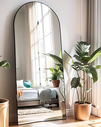 Vista 52 de Espejo de pie arqueado de 71 x 28 pulgadas, espejo de pie dorado de longitud completa para dormitorio, sala de estar, vestidor, espejo alto más