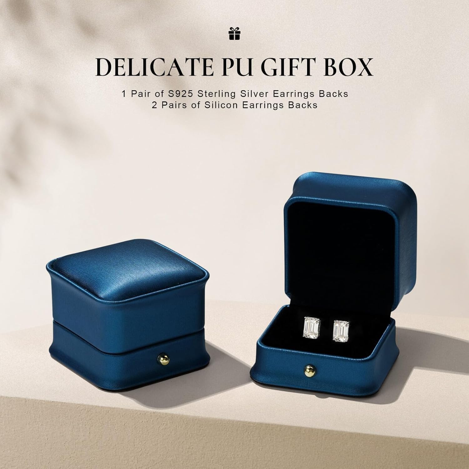 SMILEST 0.8-2CT Emerald Moissanite Earrings for Women Men, Lab Created Moissanite 925 Sterling Silver Moissanite Stud Earrings Birthday Gifts Earrings for Women Men - Image 3