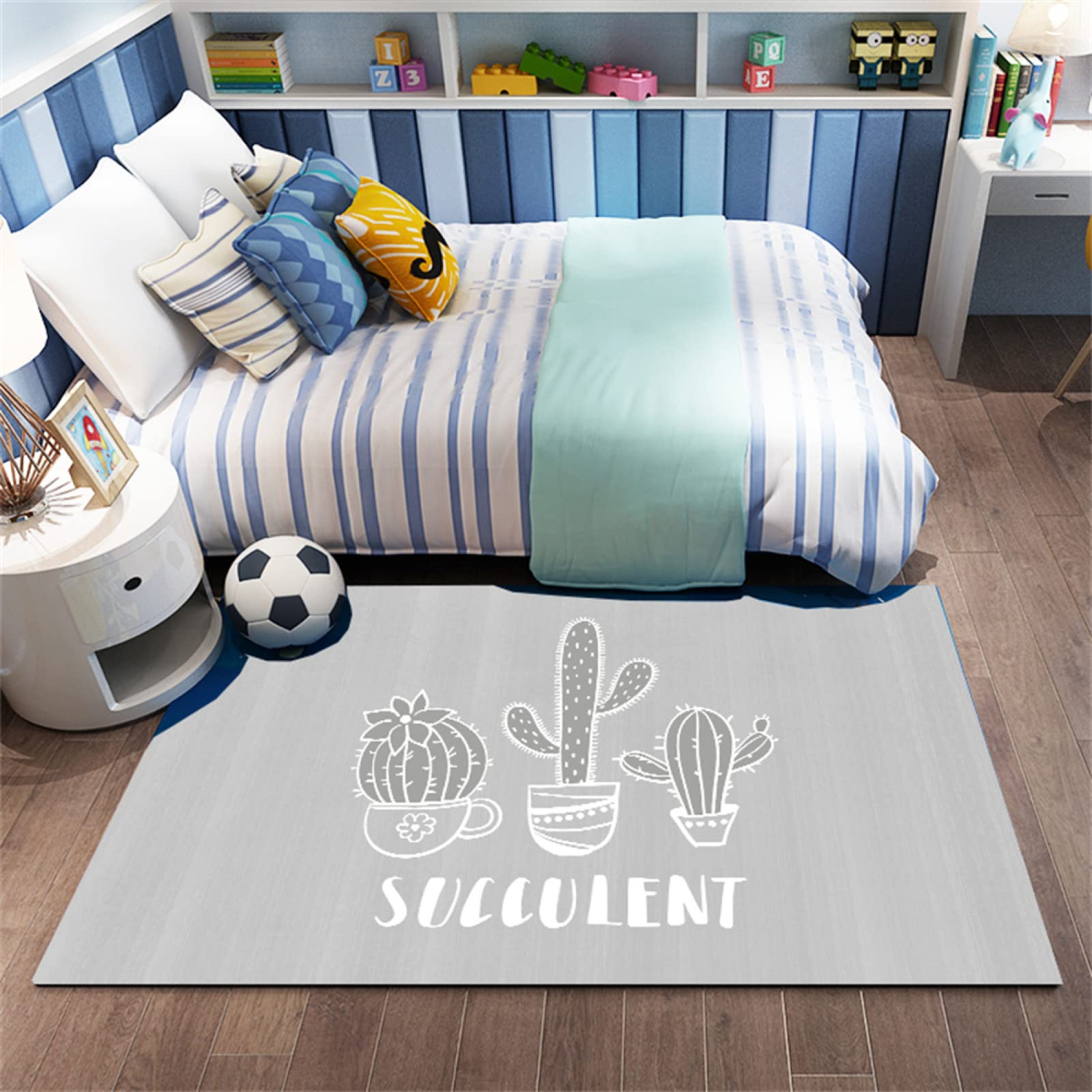 Tapis salon imitation cachemire gris 70x140cm poil ras lavable