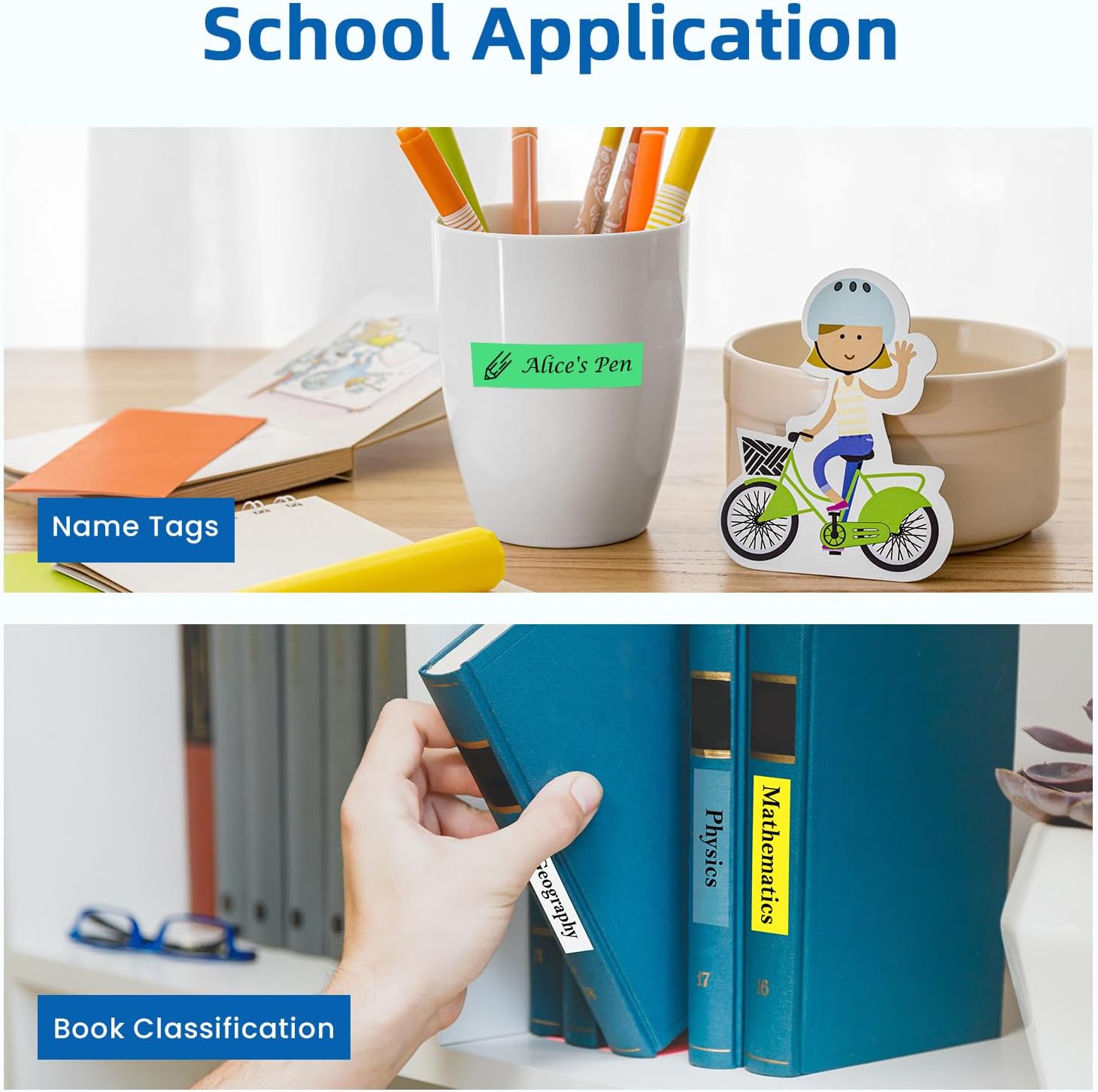 6-PK Replace for Dymo Letratag Refills Plastic Colorful Compatible with Dymo Label Maker Refills 1/2'' x 13'(12mm x 4m) Plastic Colored for LT-100H 100T 200B,Black on White/Clear/Yellow/Red/Green/Blue - Image 9