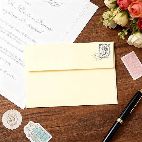 Vista 12 de Paquete de 100 sobres blancos de 5 x 7 pulgadas, sobres A7 para invitación de tarjetas, boda, fiesta de cumpleaños, baby shower