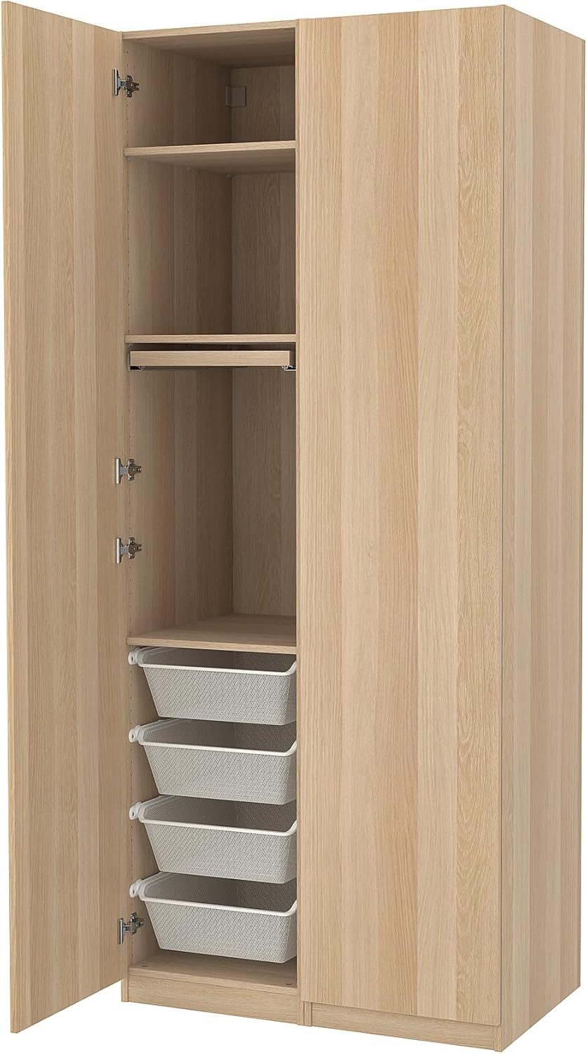 PAX/FORSAND Wardrobe combination, white stained oak effect/white stained oak effect, 100x60x236 cm
