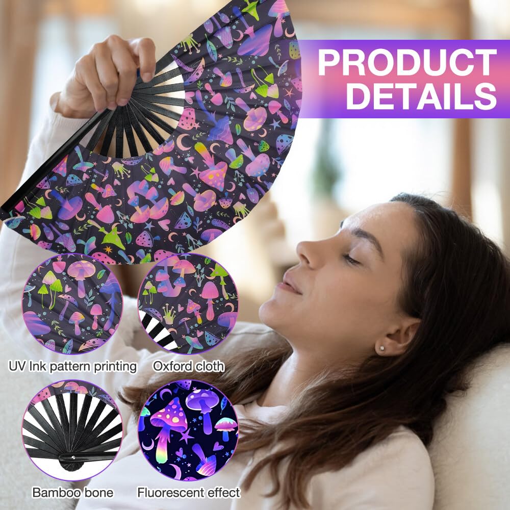 HENGBIRD 6 stuks opvouwbare ventilatorwaaiers, oosterse bamboewaaiers, zwart, ventilator voor bruiloft, prestaties, dansen, woondecoratie, feest, zomergeschenken