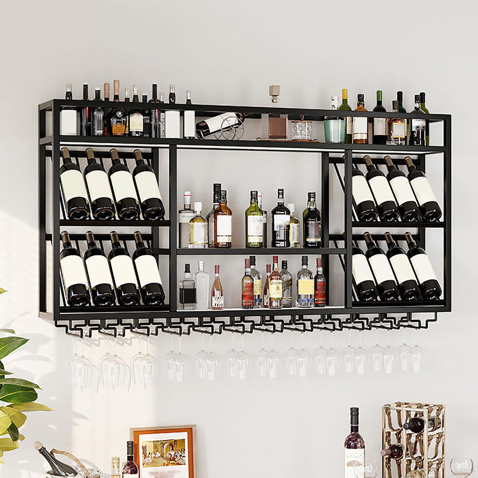 Wall Mounted Wine Rack Sorbus Wall Mount Wine Rack – Holds 9 Bottles ...