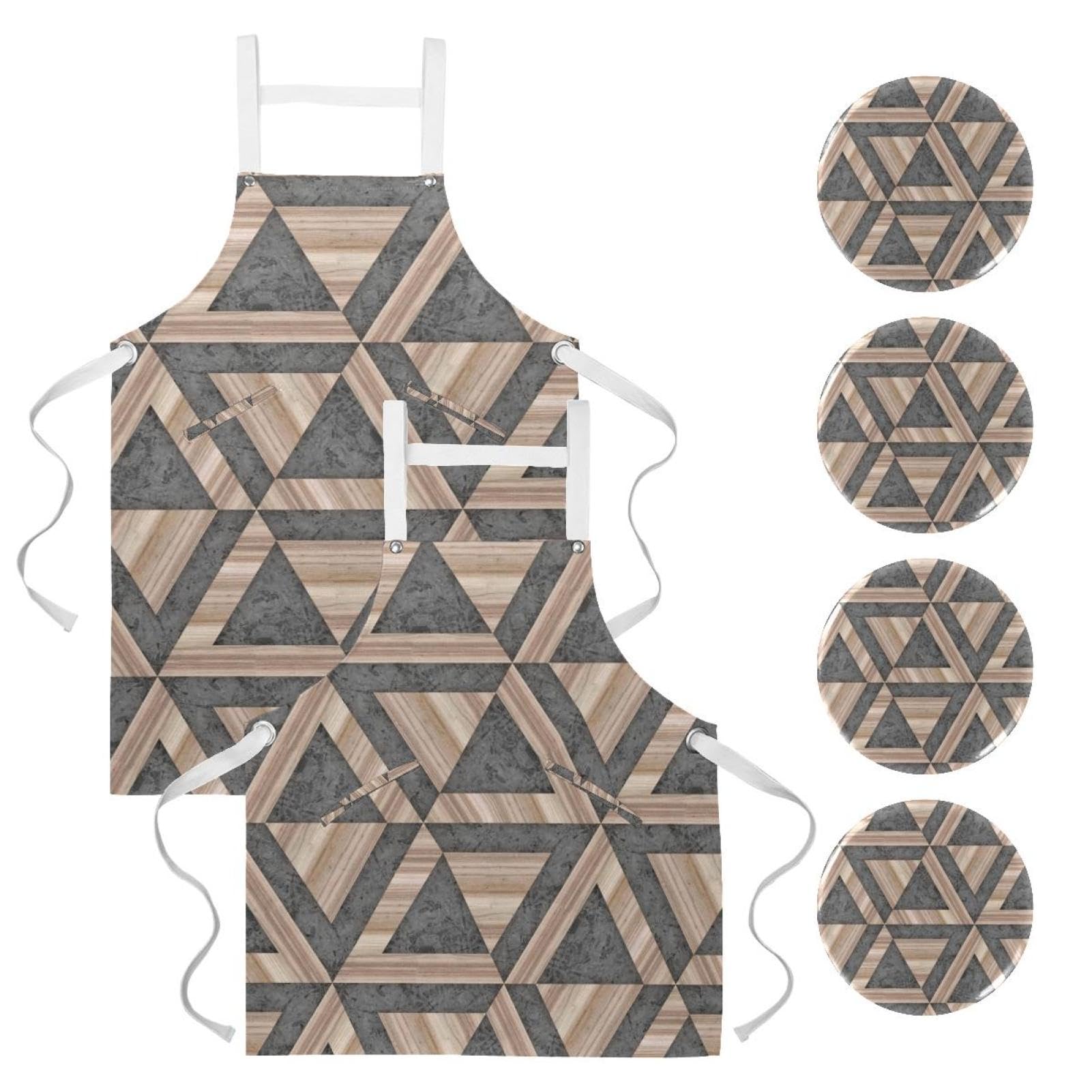 Tablier de cuisine professionnel à motif bois texturé pour restaurant - 7