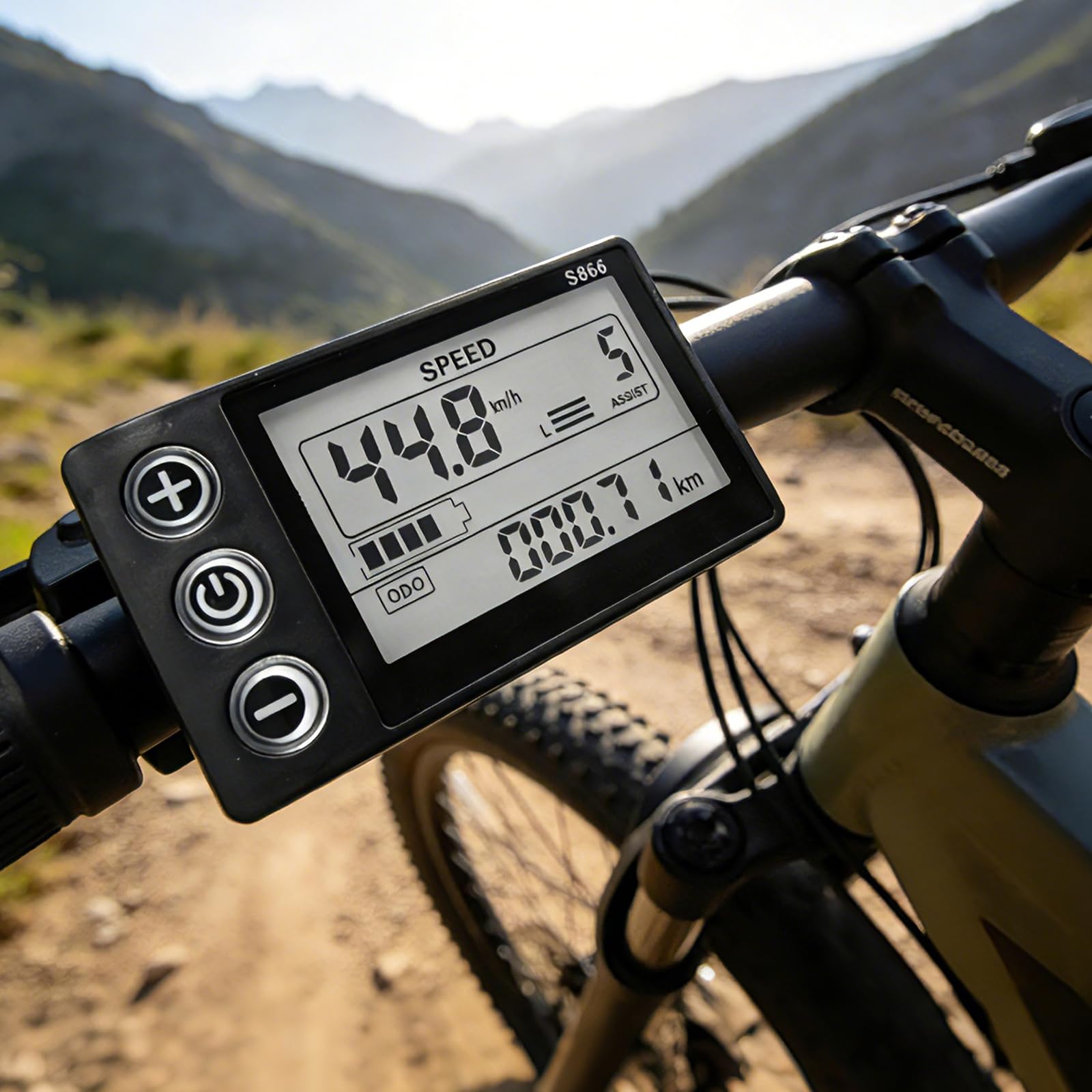 Motore elettrico senza brushless, controller motore brushless con display LCD per e-bike, mountain bike e scooter, indicatore di livello di carica e velocità 866, 36 V/48 V, 350 W