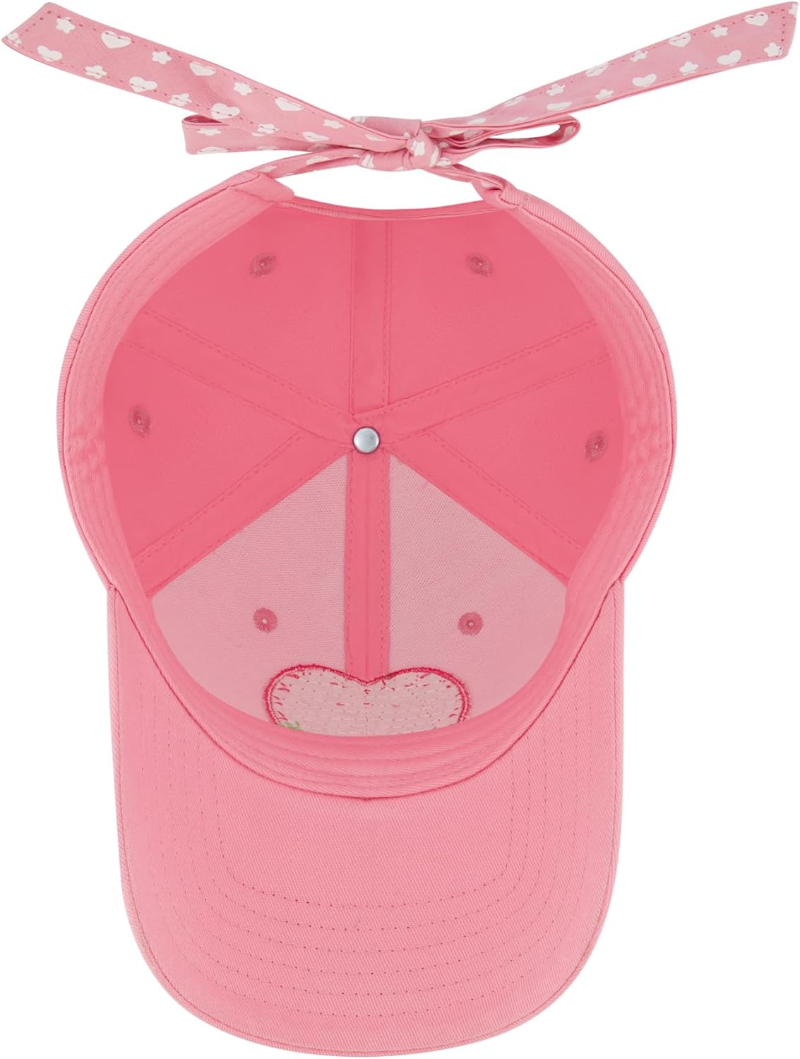 Strawberry Shortcake and Care Bears Trucker Hat, Cheer Bear Adult Bow Tie Baseball Cap with Curved Brim and 3D Ears, Pink, One Size - Image 2