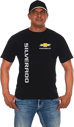 JH Design Mens Chevy Silverado Truck Classic Black T-Shirt Short Sleeve Crew Neck Shirt
