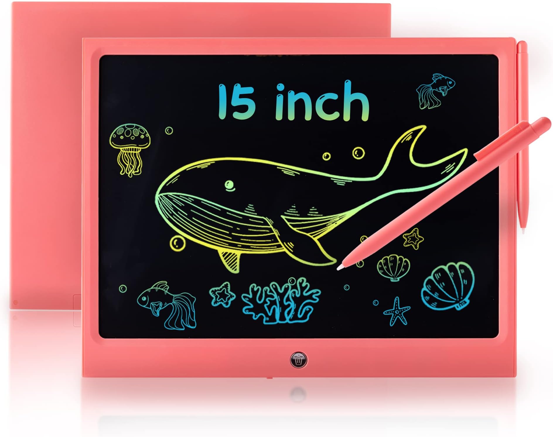 LCD Writing Tablet Kids Toys 15 inch Electronic Writing Digital eWriter Handwriting Doodle Board Gift for Kids & Adults Home School Office Drawing Pad Gifts (Pink)