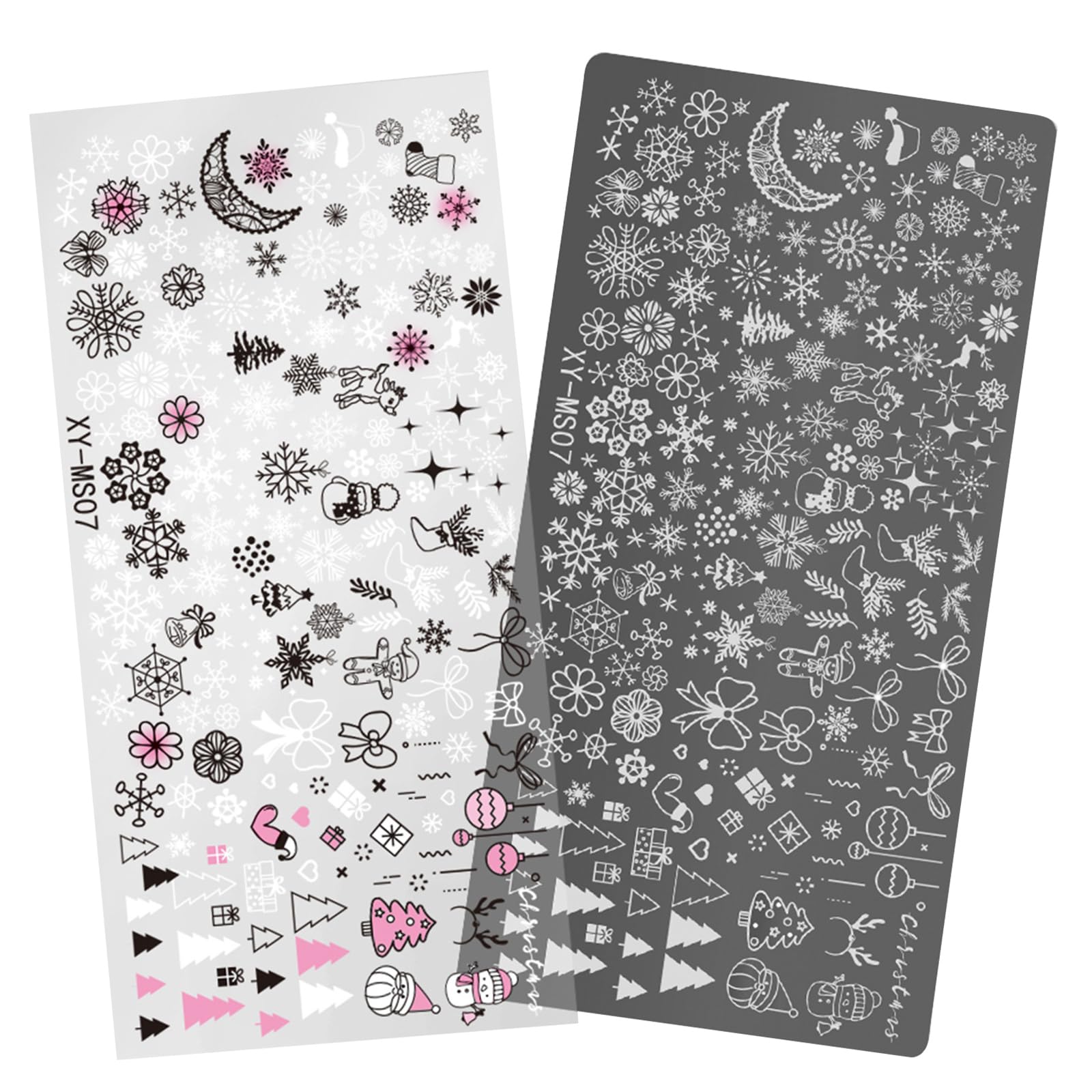 Kalttoy Ms07 Snowflake Nails Stamping Templates Christmas Nails Stamps Nails Art Stencils