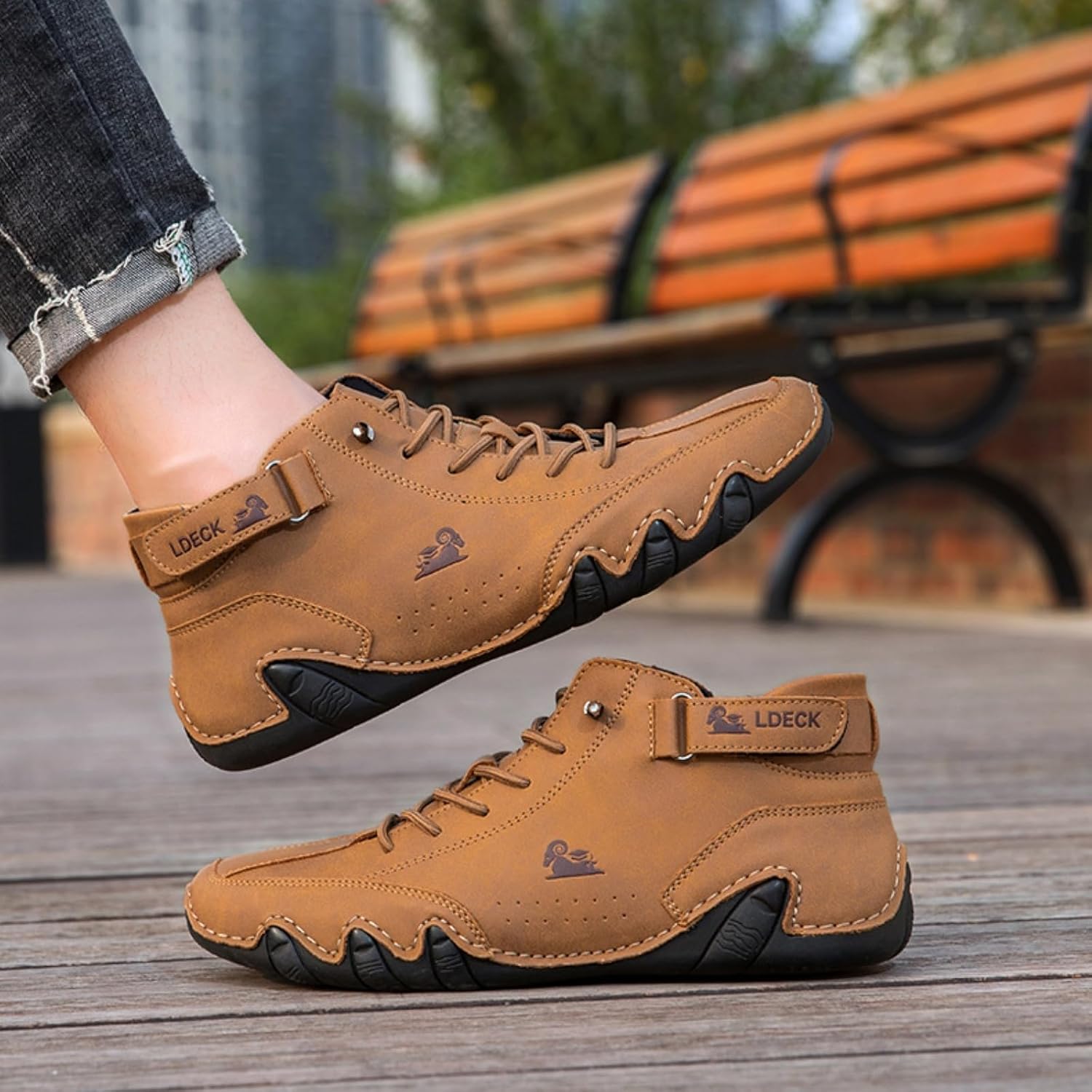 Nevova Driving Shoes for Men Women Suede Chukka Boots Barefoot Walking Shoes Casual Leather Fashion Sneakers Slip On Lightweight Loafers, Outdoor Handmade High Top Lace Up Flats Unisex