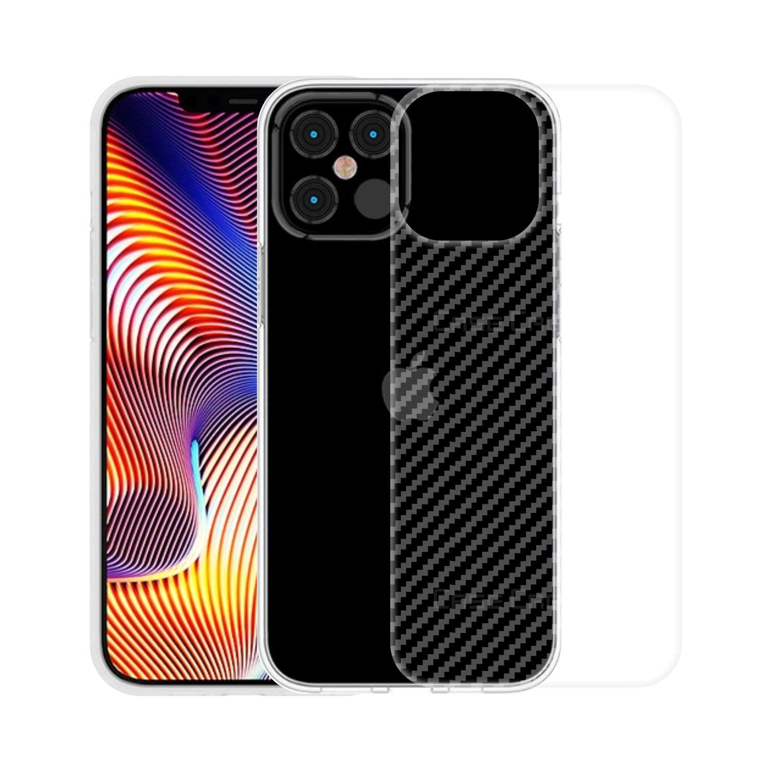 Case Creation Back Screen Guard Slim Fit 3M Clear Transparent 3D Carbon Fiber Back Skin Rear Screen Protector Sticker Protective Film Wrap Not Glass for Iphone 12 Mini (5.4 inch) (Carbonn) (B09MDRR6J9) Amazon Price History, Amazon Price Tracker