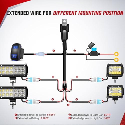 Vista 29 de Kit de cableado de la barra de luces LED Nilight