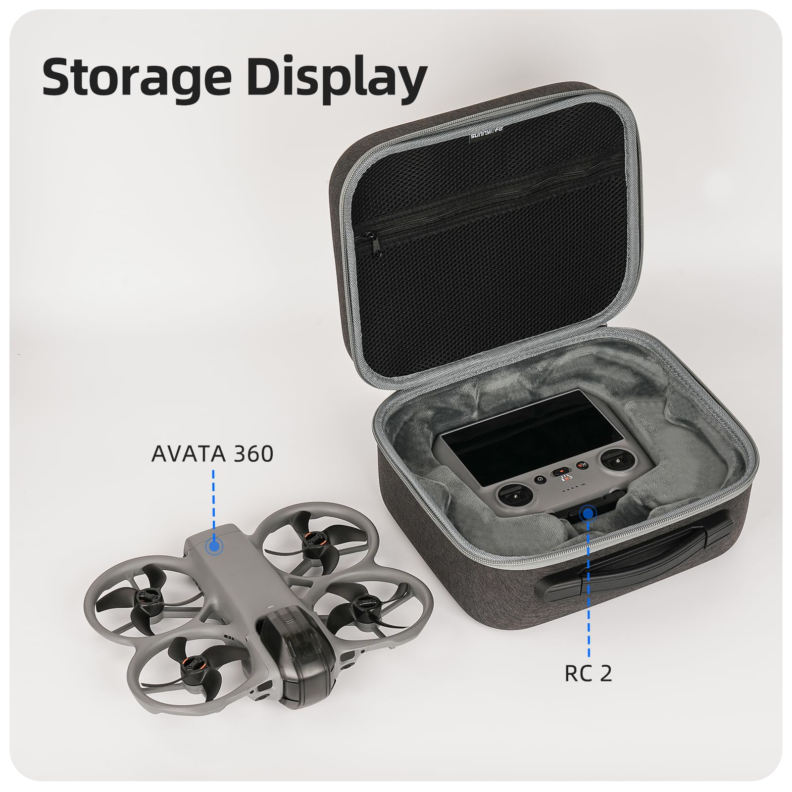 ZJRXM Borsa per DJI Avata 360 Drone e RC 2 Controller, Borsa Portatile per DJI Avata 360 Accessori, Borsa da Viaggio Compatta