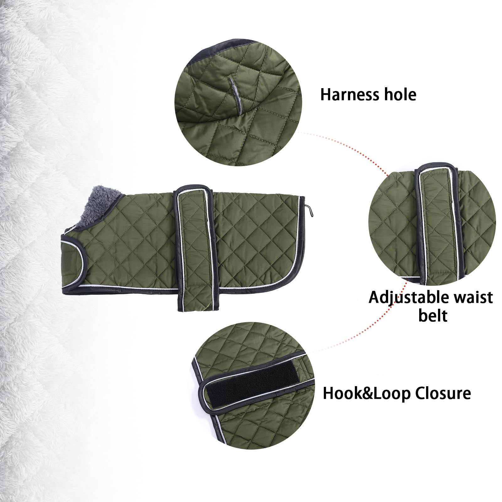 Geyecete Warm Thermal Quilted Dachshund Coat, Dog Winter Coat with Warm Fleece Lining - Image 3