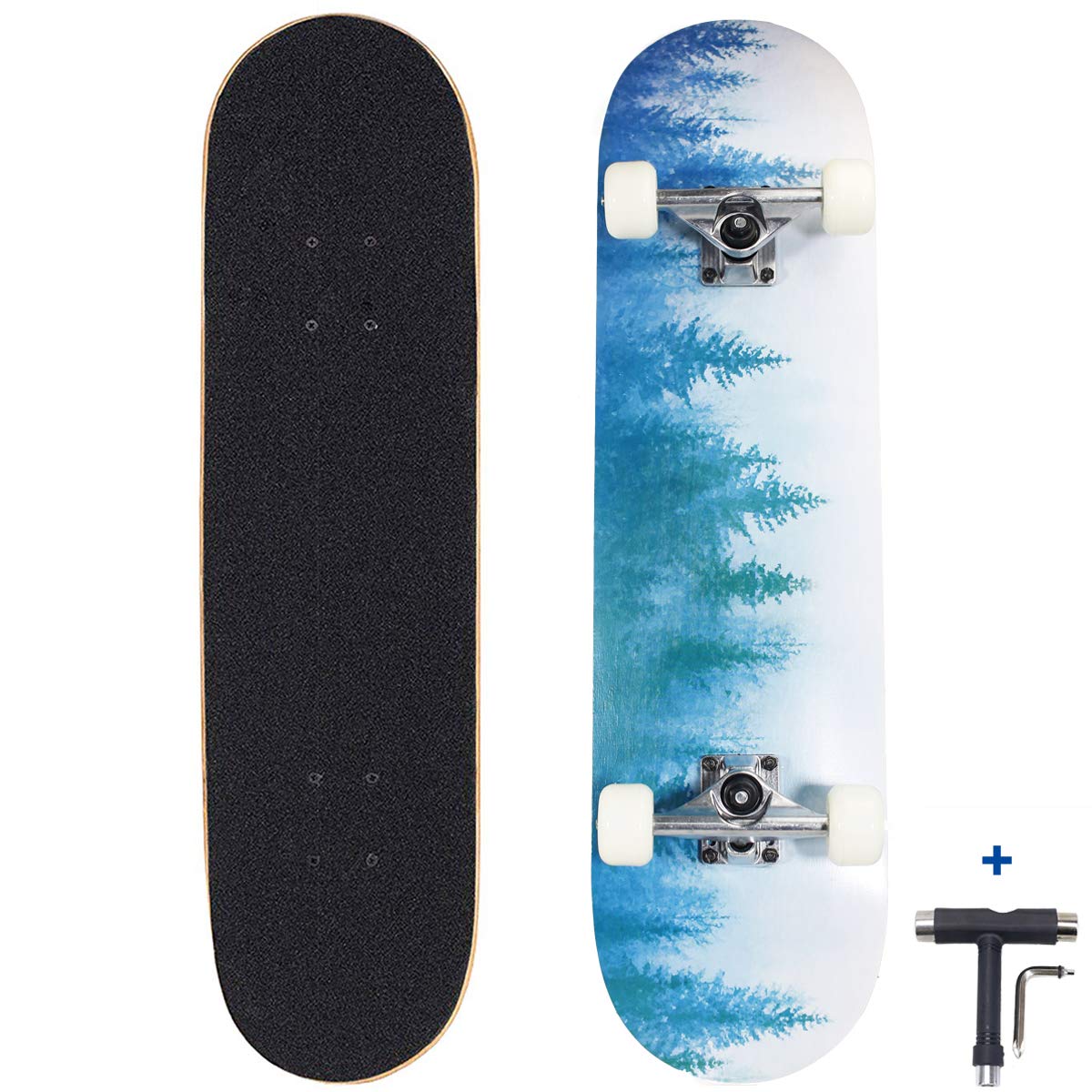 Dreambeauty 31x8 Inch Pro Skateboard Complete,7 Layer Maple