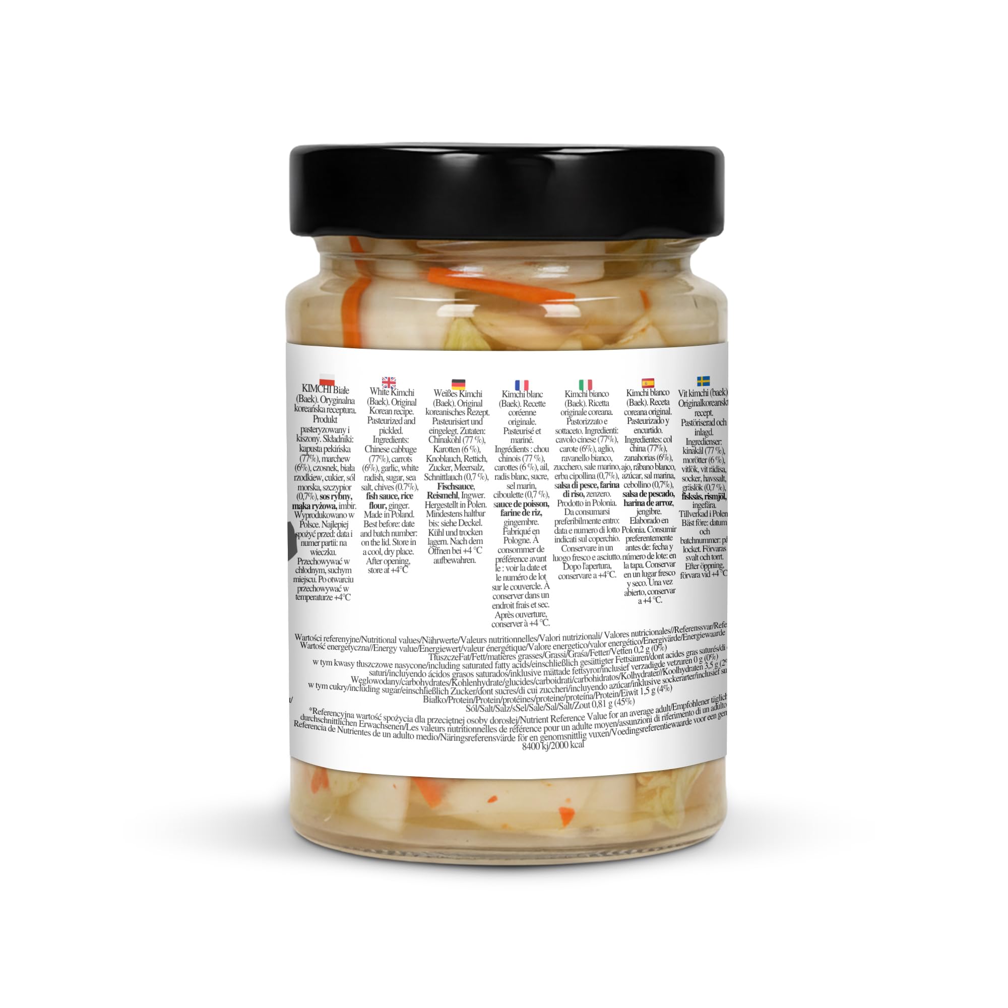 Bakoki 백김치 Baek‑Kimchi – Kimchi blanco, suave y sin picante, fermentado tradicionalmente, con baja emisión de olores – 2 × 300 g (ideal para almuerzos, bowls y guarniciones) — view 3