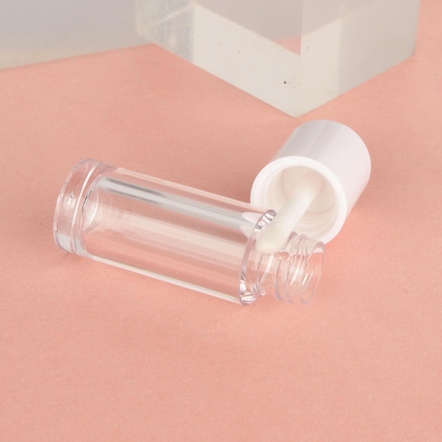 COSIDEA 40PCS Empty White Mini Lip Gloss Tubes 2.5ml 0.08 OZ lipgloss Tube with Wand Applicator for Lip oil tint bottles container