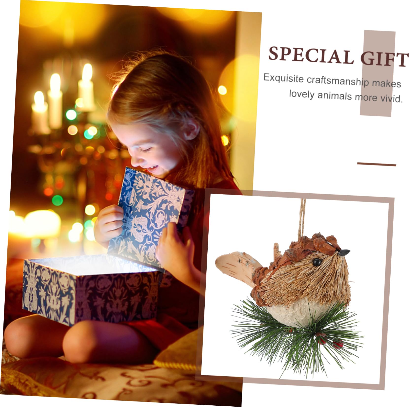 Alipis 4stücke Handgefertigter Weihnachtsbaum Dekorative Vogel-Ornamente Für Festliche Anlässe Und Partys Natürliche Wanddekoration Für Gemütliches Zuhause