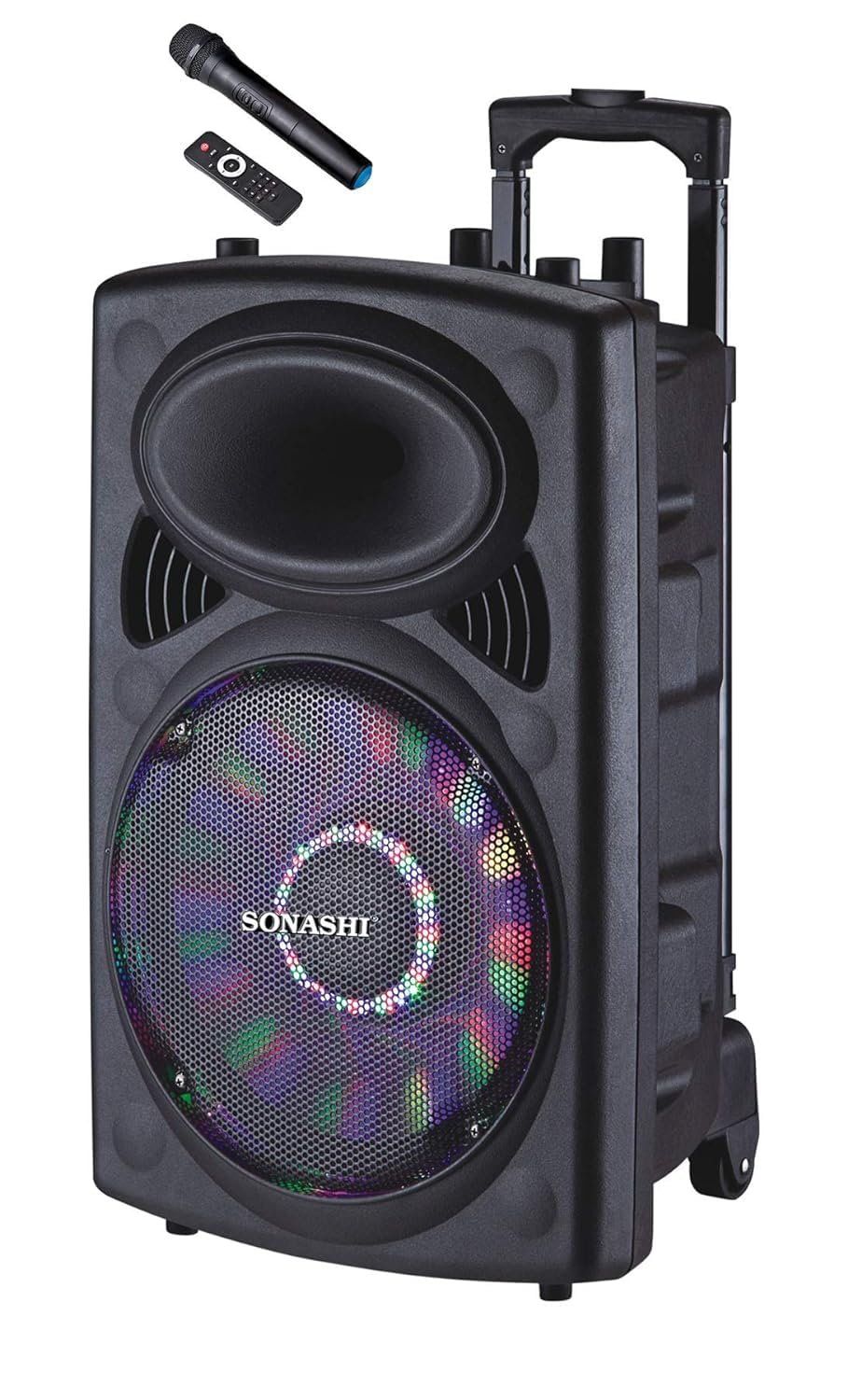 SONASHI SPS-7812RT Rechargeable Trolley Speaker, Tweeter Control w/Bluetooth, SD Card Slot, LED Display, FM Radio, Remote Control |Home Appliances
