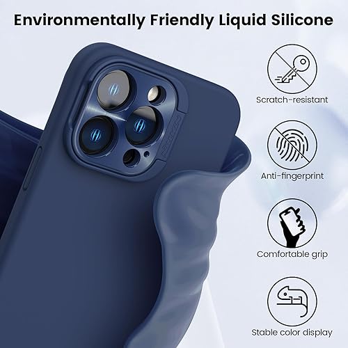 Miniatura 4 de Nillkin Funda de silicona con soporte, compatible con carga inalámbrica MagSafe, silicona líquida de alta calidad, forro de microfibra suave, funda