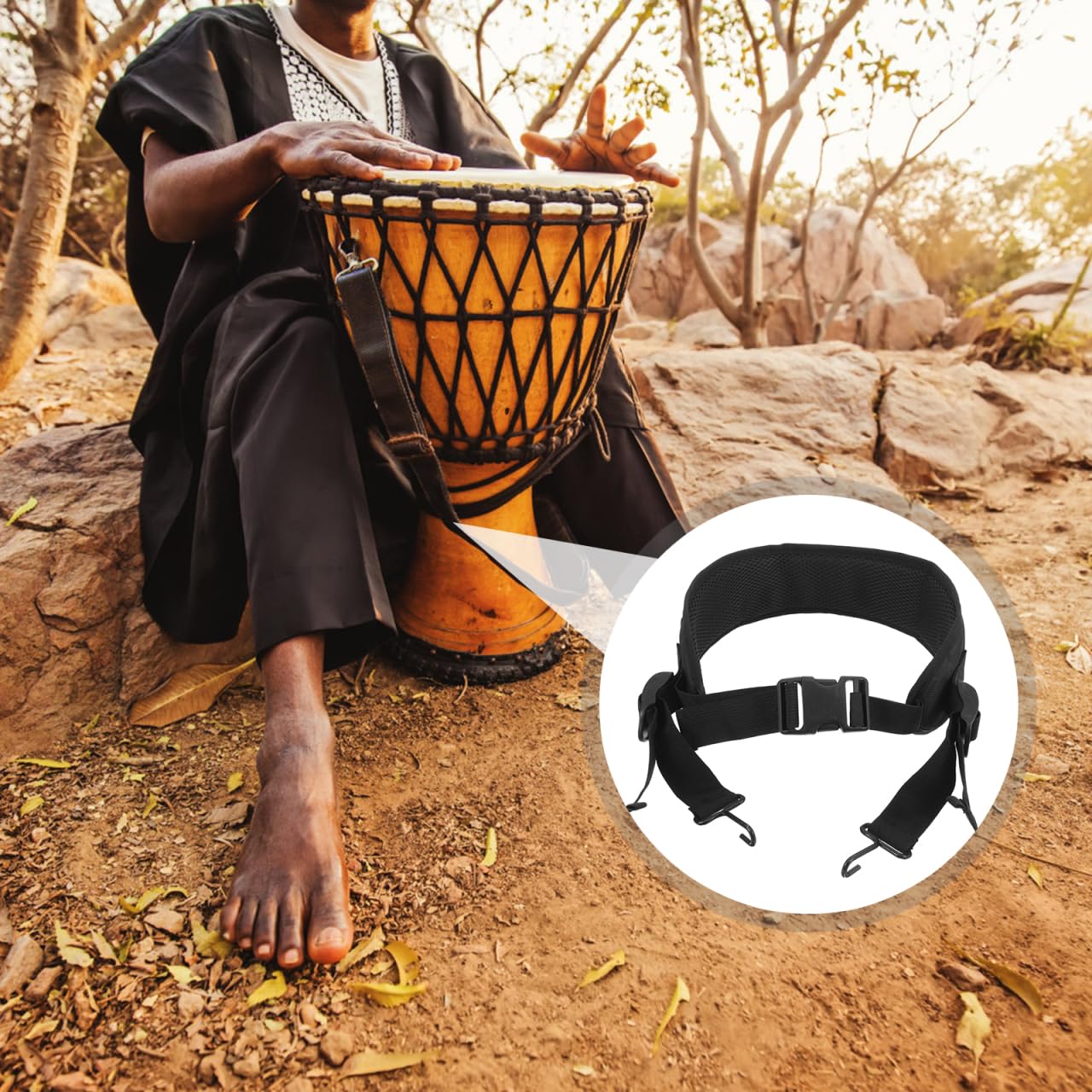 Supvox - Cintura per Rullante, Cintura per Tamburo, Accessorio per Tamburo, Cintura per Rullante Djembe, Cintura per Tamburo a Mano, Cintura per Piccola Tamburo, Cintura per Rullante in Metallo