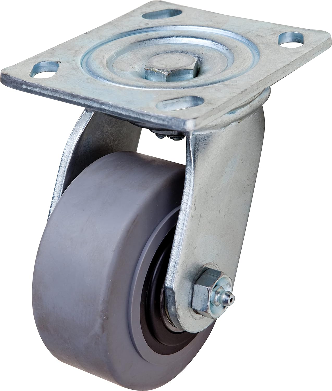 Shepherd Hardware 3177 4-Inch Swivel Plate Caster, Rubber Wheel on Polypropylene Hub, 350-lb Load Rating