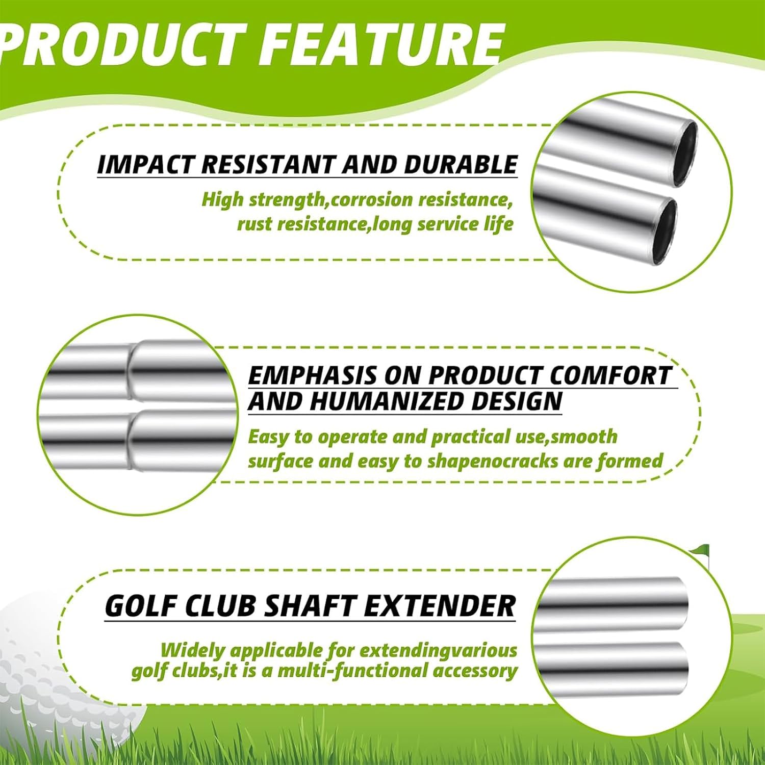 Golf Club Shaft Extension - .058/.600 for Iron & Wood Clubs, Ideal for Club Repair and Replacement
