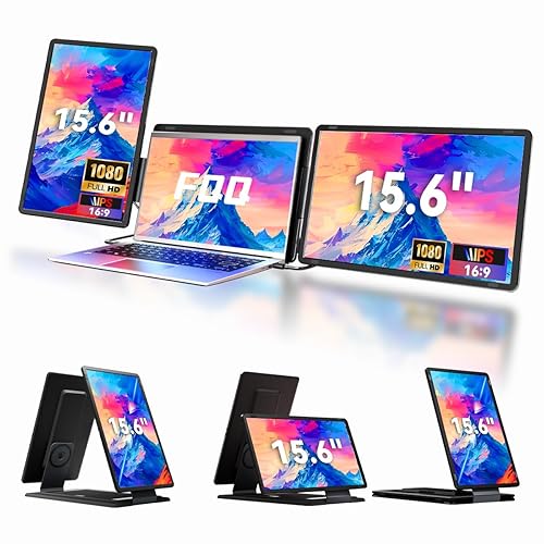 15.6" Detachable Laptop Screen Extender, FHD 1080P IPS Dual/Triple Portable