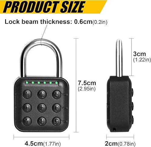 Miniatura 6 de DELSWIN Cerradura de combinación para casillero  6 dígitos cerradura impermeable inteligente candado para armarios de gimnasio escolar, puertas,