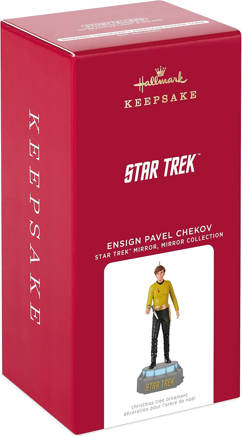 Hallmark Keepsake Plastic Christmas Ornament 2022, Star Trek Mirror, Mirror Collection Ensign Pavel Chekov, Light and Sound image 3