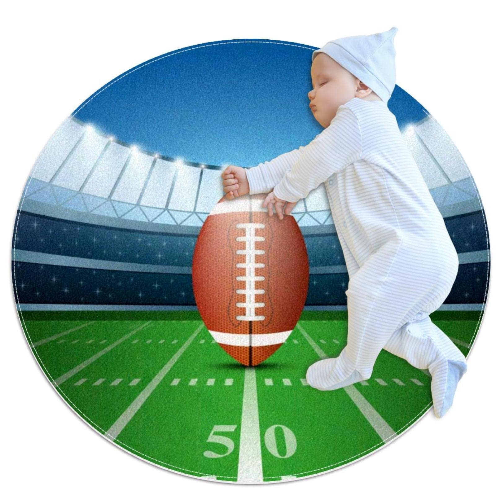 Alfombra de fútbol redonda antideslizante para evitar caídas infantiles