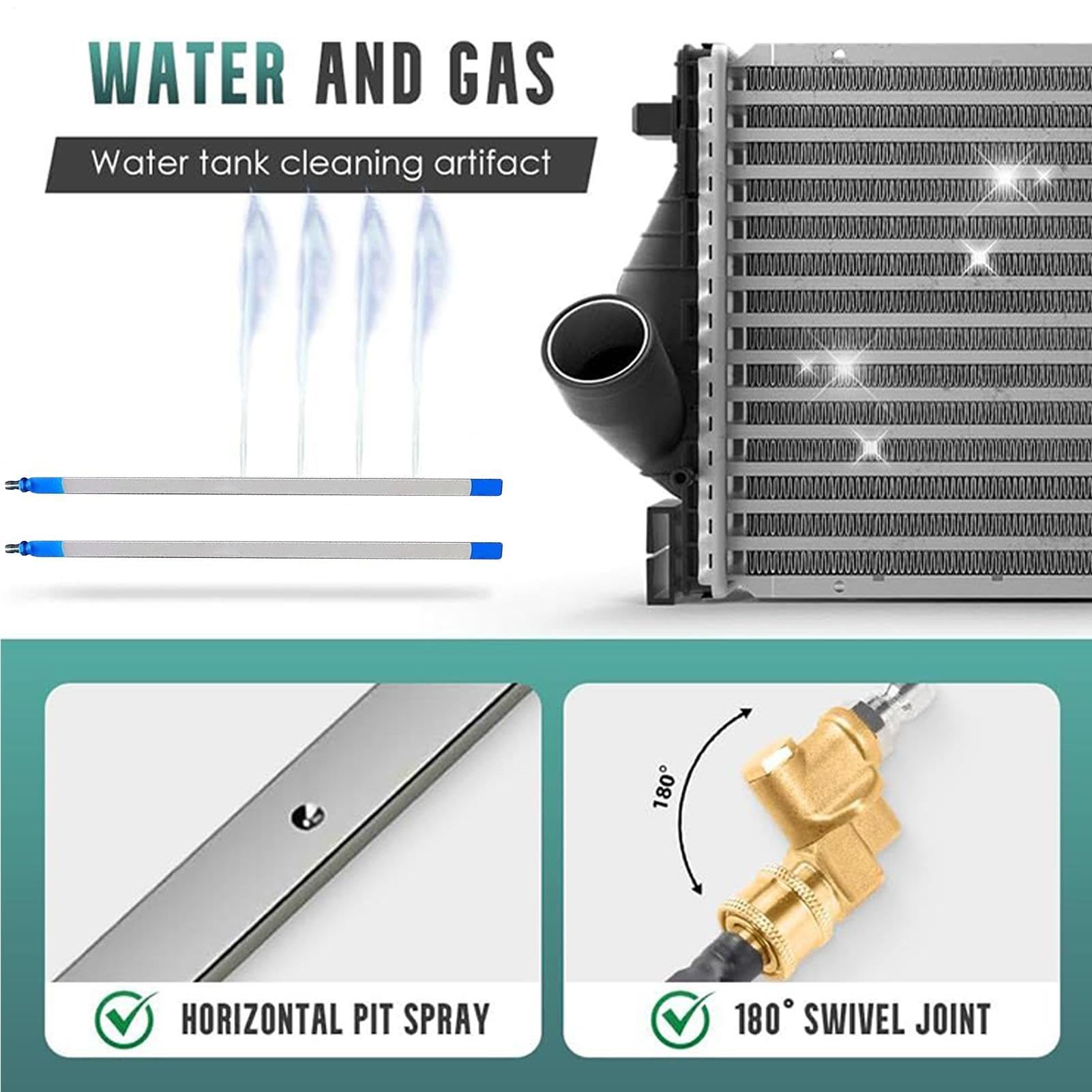 Lance de Lavage pour radiateur Système Polyvalent Portable À Haute | Baguette de nettoyage radiateur pour nettoyeur haute pression Accessoires de nettoyage domestique pour camions et vé