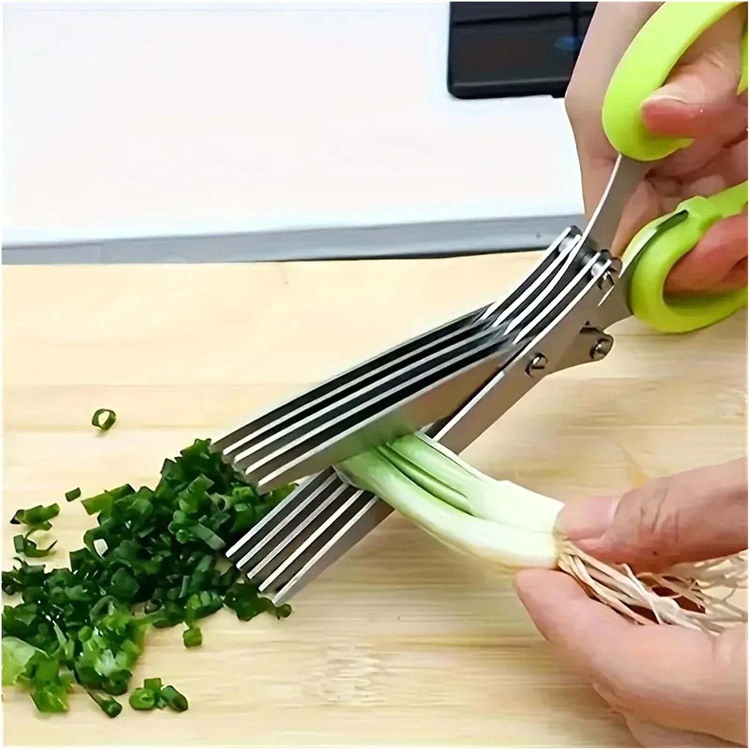 Multifunctional Scissors Stainless Steel 3/5 Layer Kitchen Scissors Scallion Cutter Pepper Herb Laver Spices Onion Cooking Tool(5 layer)