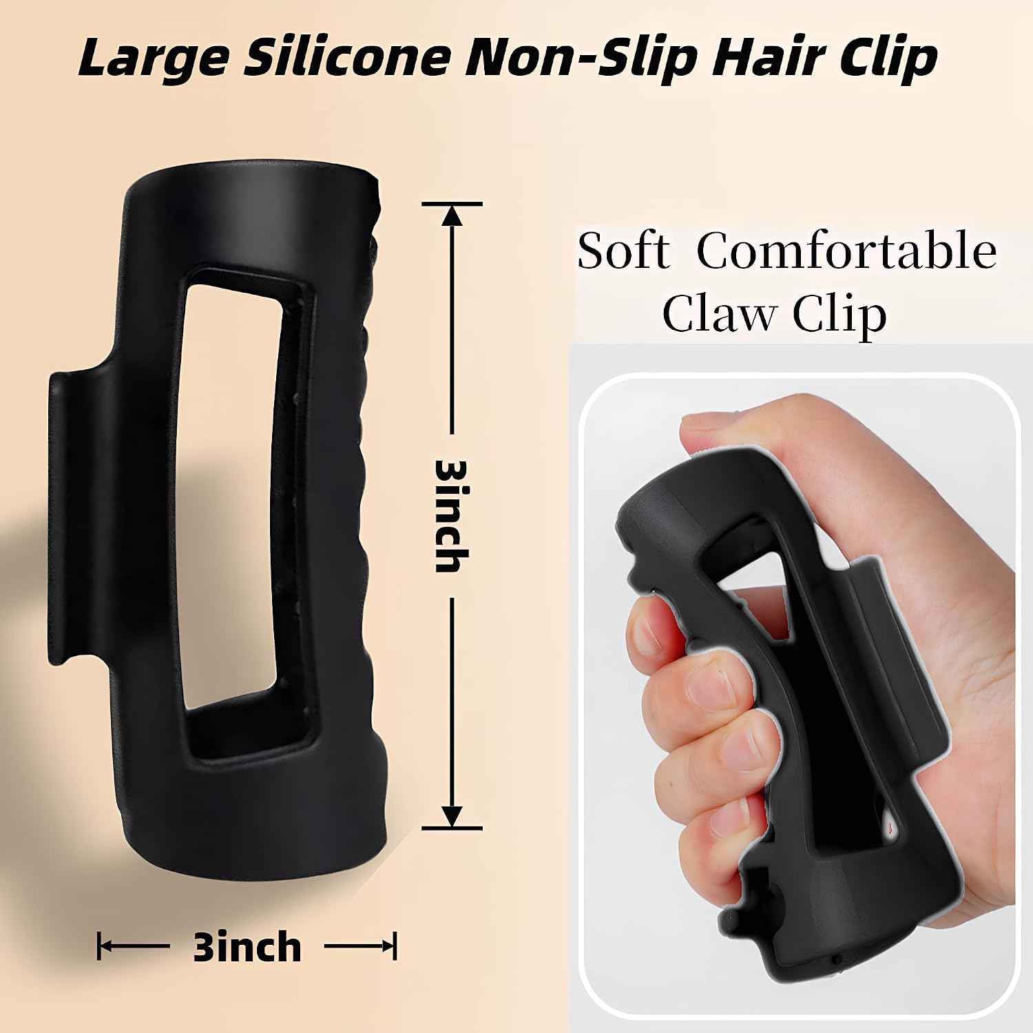 Soft Comfortable Claw Clip, Women Hair Clips Large Silicone Non-Slip Hair Clip,Suitable for Fine Thick Curly Hair