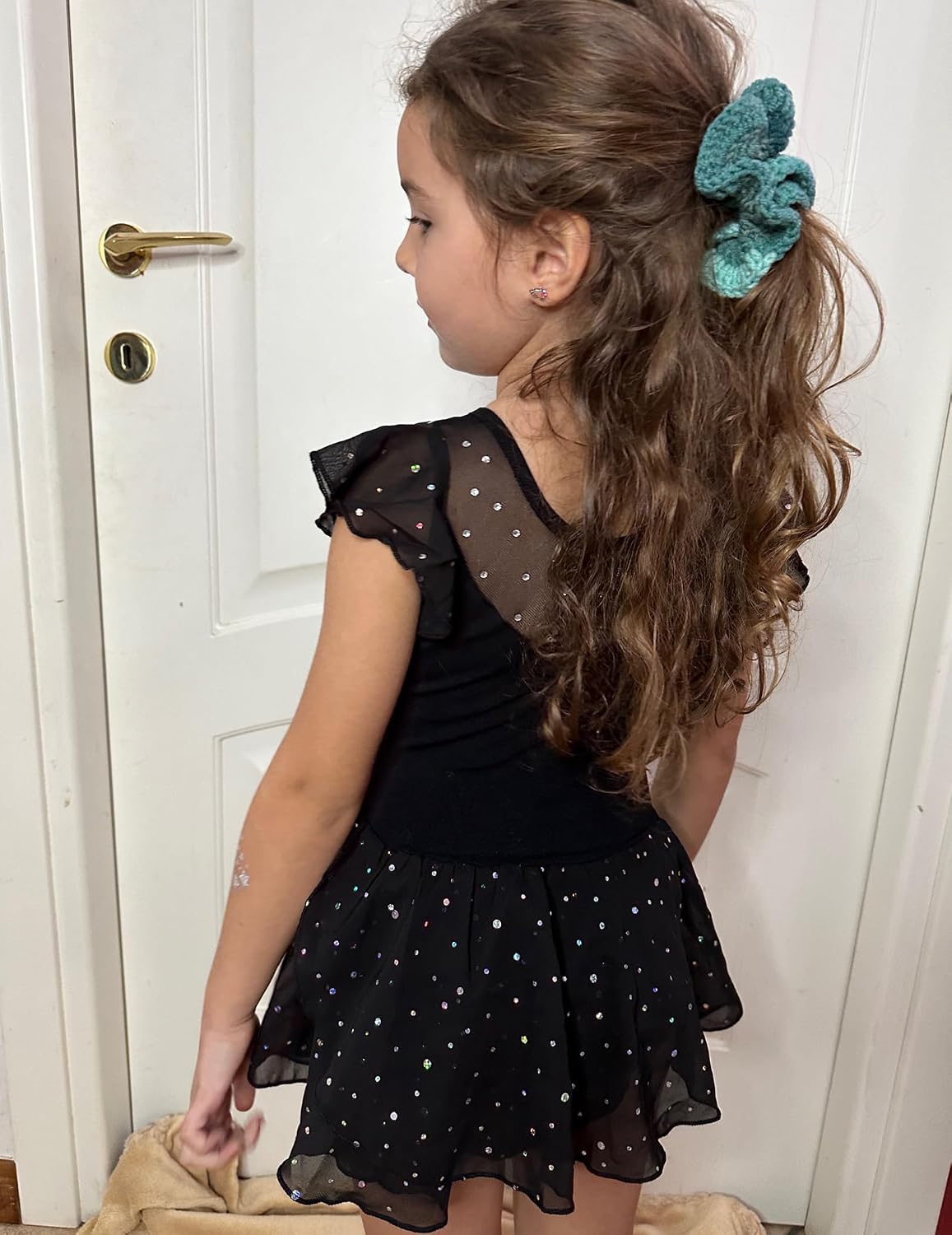 Zaclotre Girls Ballet Leotards Ruffle Sleeve Sparkle Dance Leotard image 3