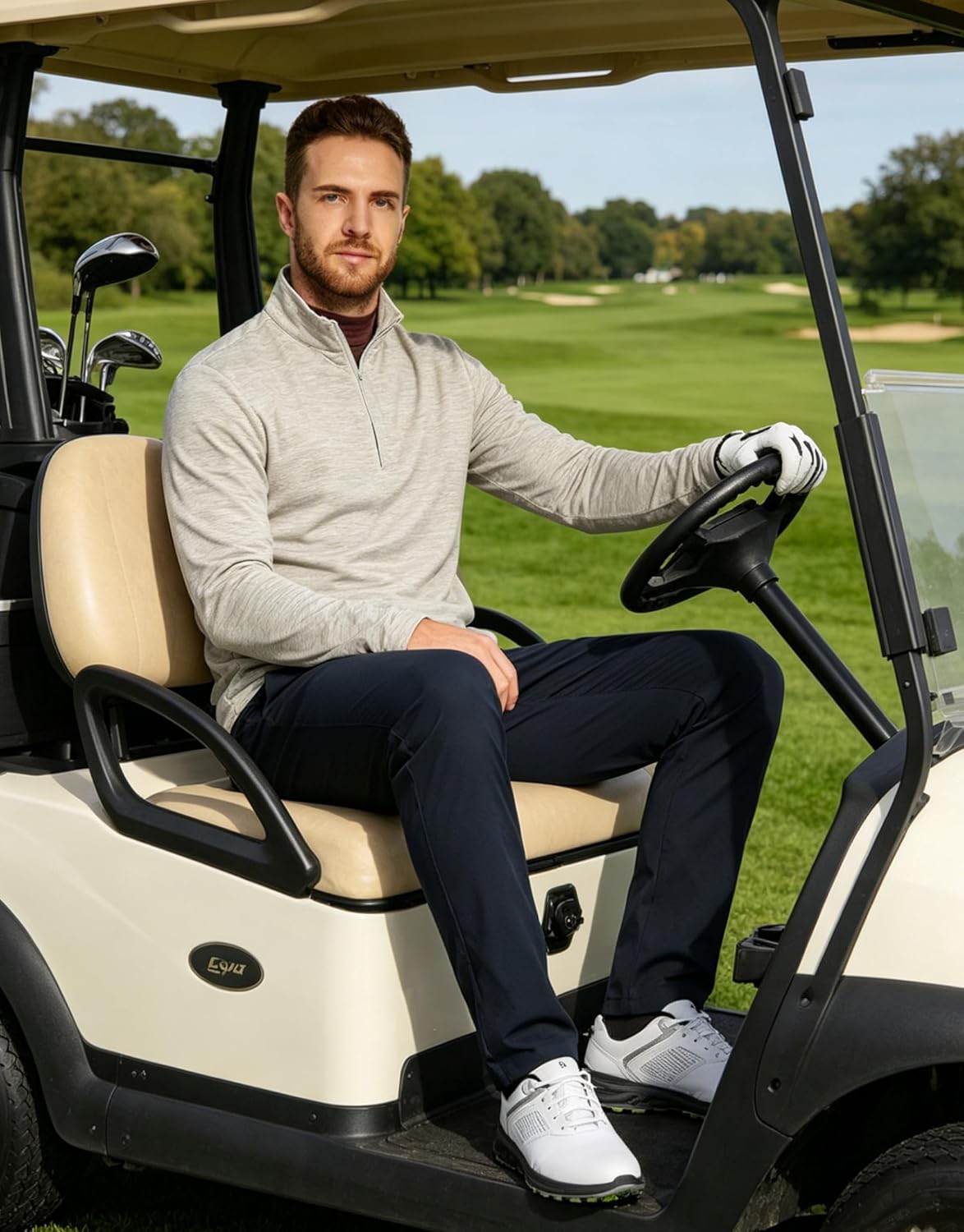 M MAELREG Quarter Zip Pullover Men Dry Fit Brushed Performance Long Sleeve Mock Neck Sports Golf 1/4 Zip Sweatshirts for Men