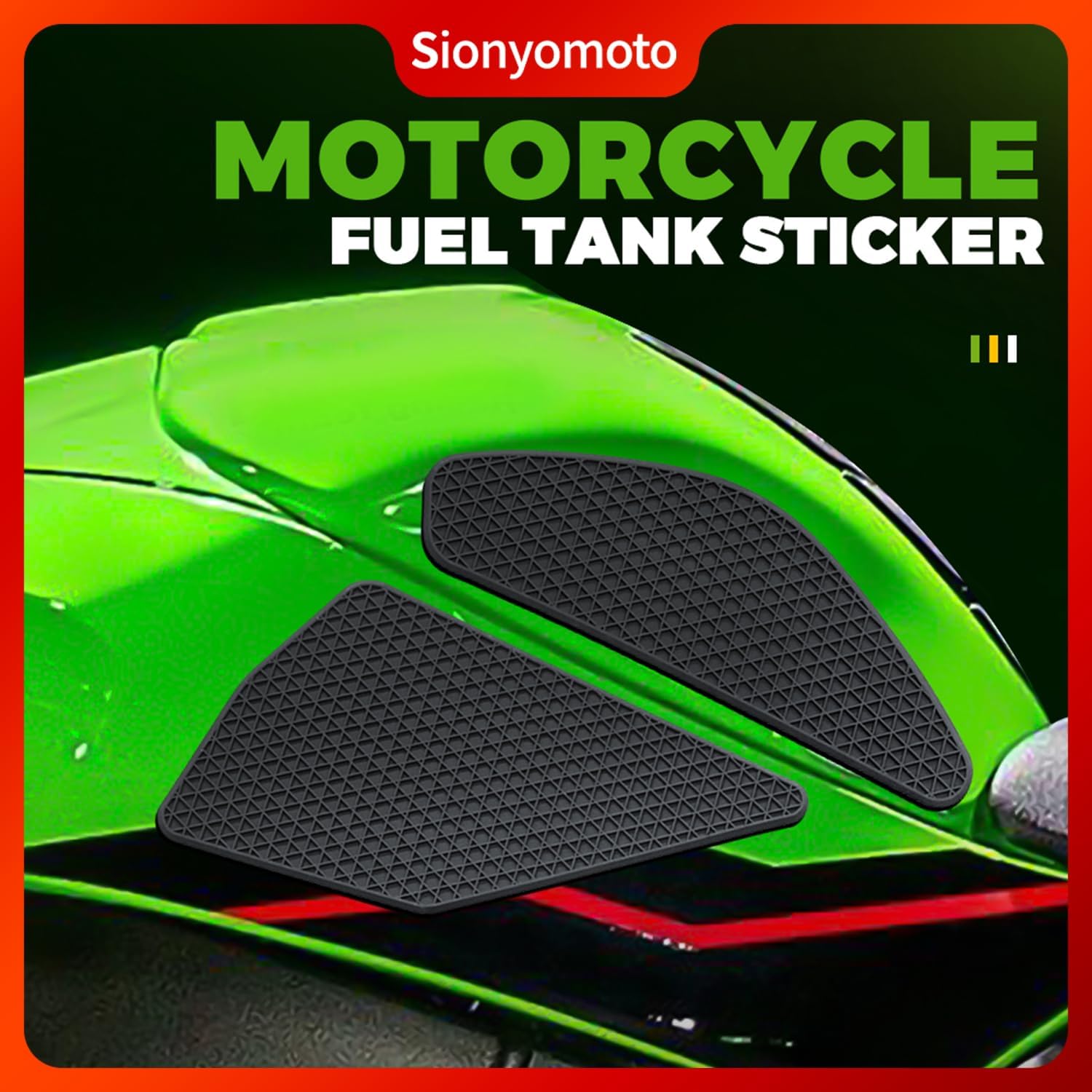 Fuel Gas Tank Pad Protector Stickers Decal Rubber Set Compatible with ZX-10R ZX10R ZX 10R 2011-2015 2016 2017 2018 2019 4pcs