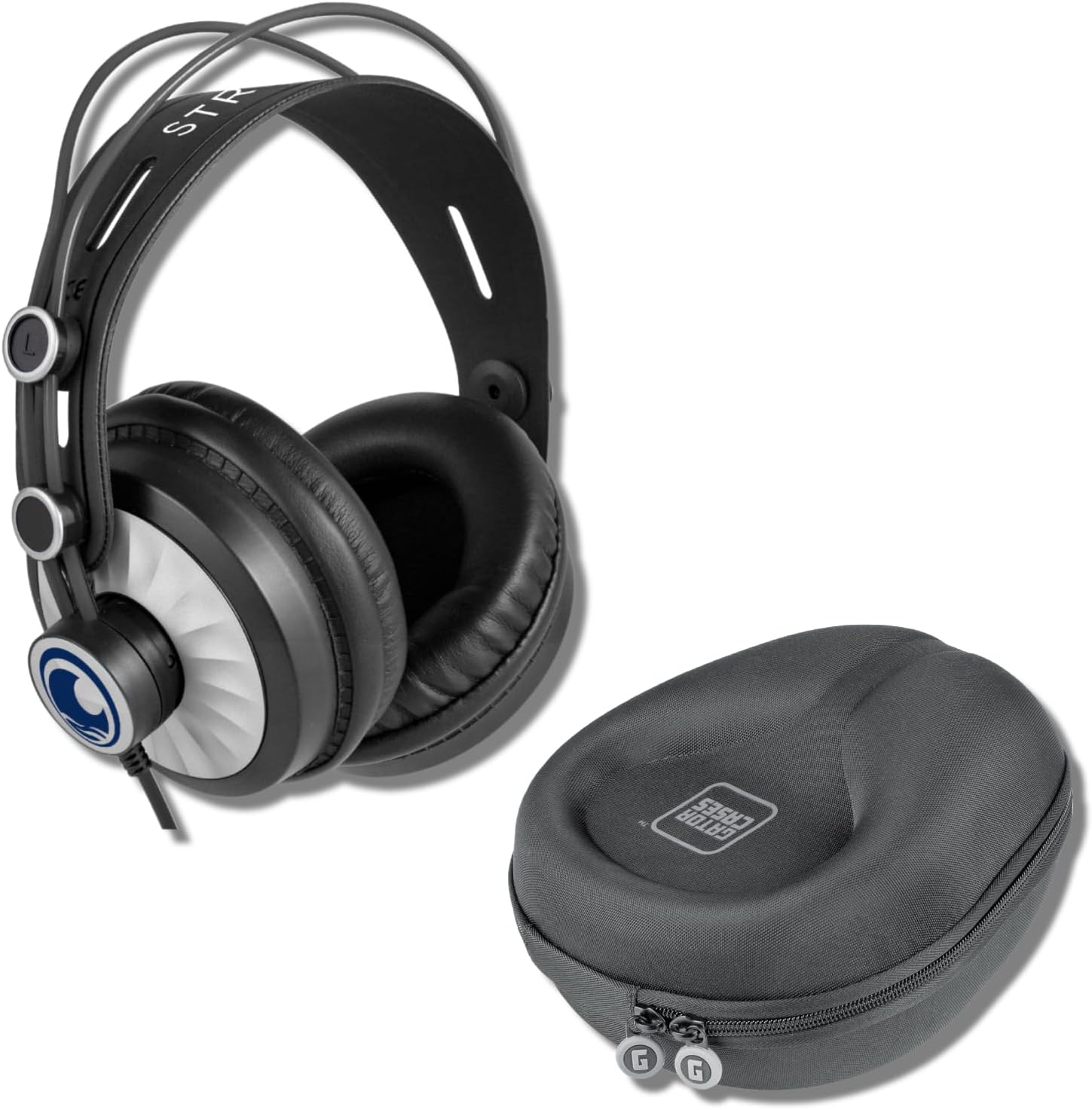 StreamEye Cans50 Professional Wired Studio Headphones for Studio Monitoring and Mixing with Sound Isolation, 50mm Drivers, 1/4" Adapter and Soft Headphone Case