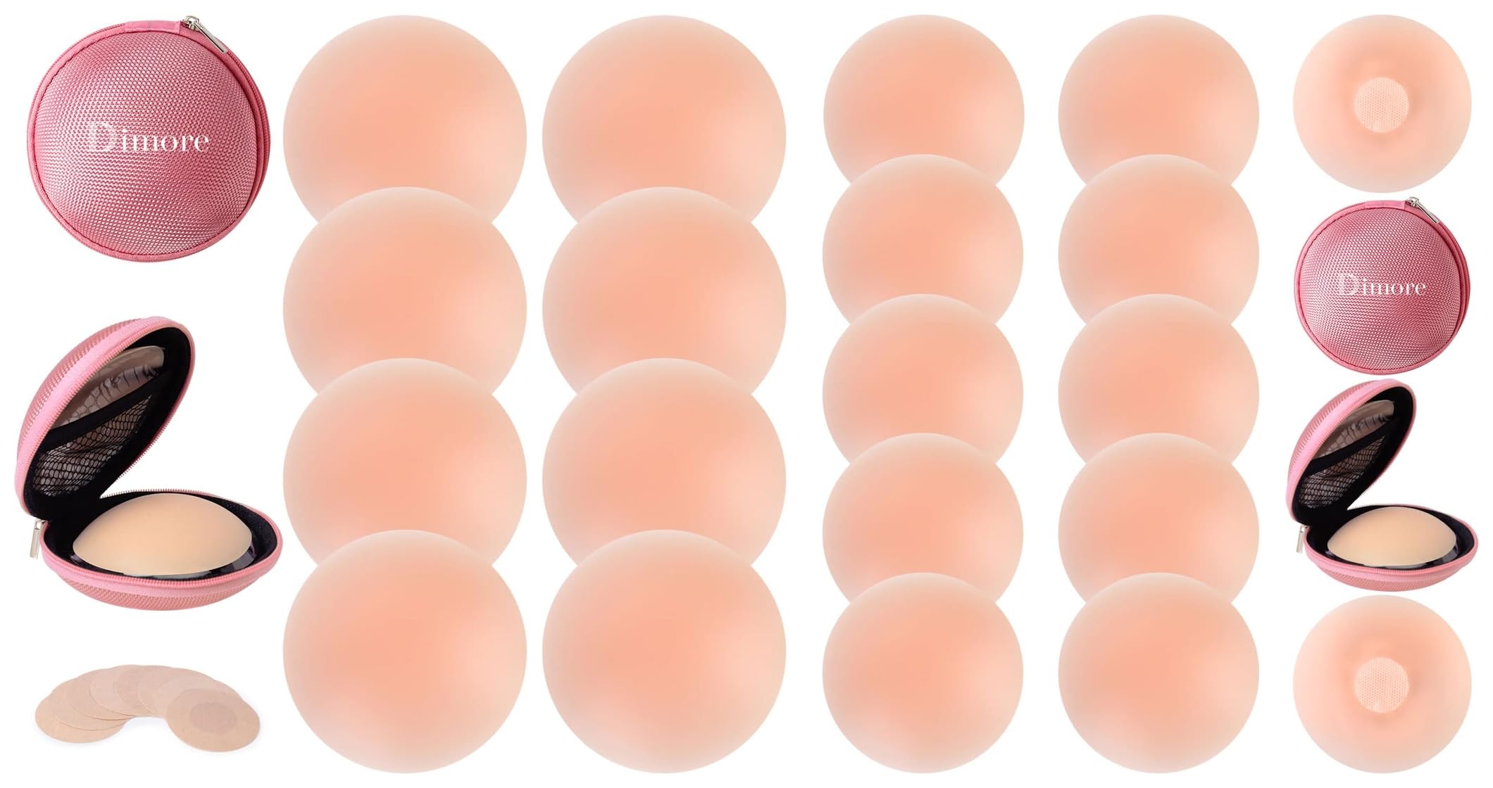 6 Pairs Reusable Silicone Nipple Covers for Women (Invisible Round Pasties) Adhesive Breast Lift Nipple Covers (4 Pairs).-image-28