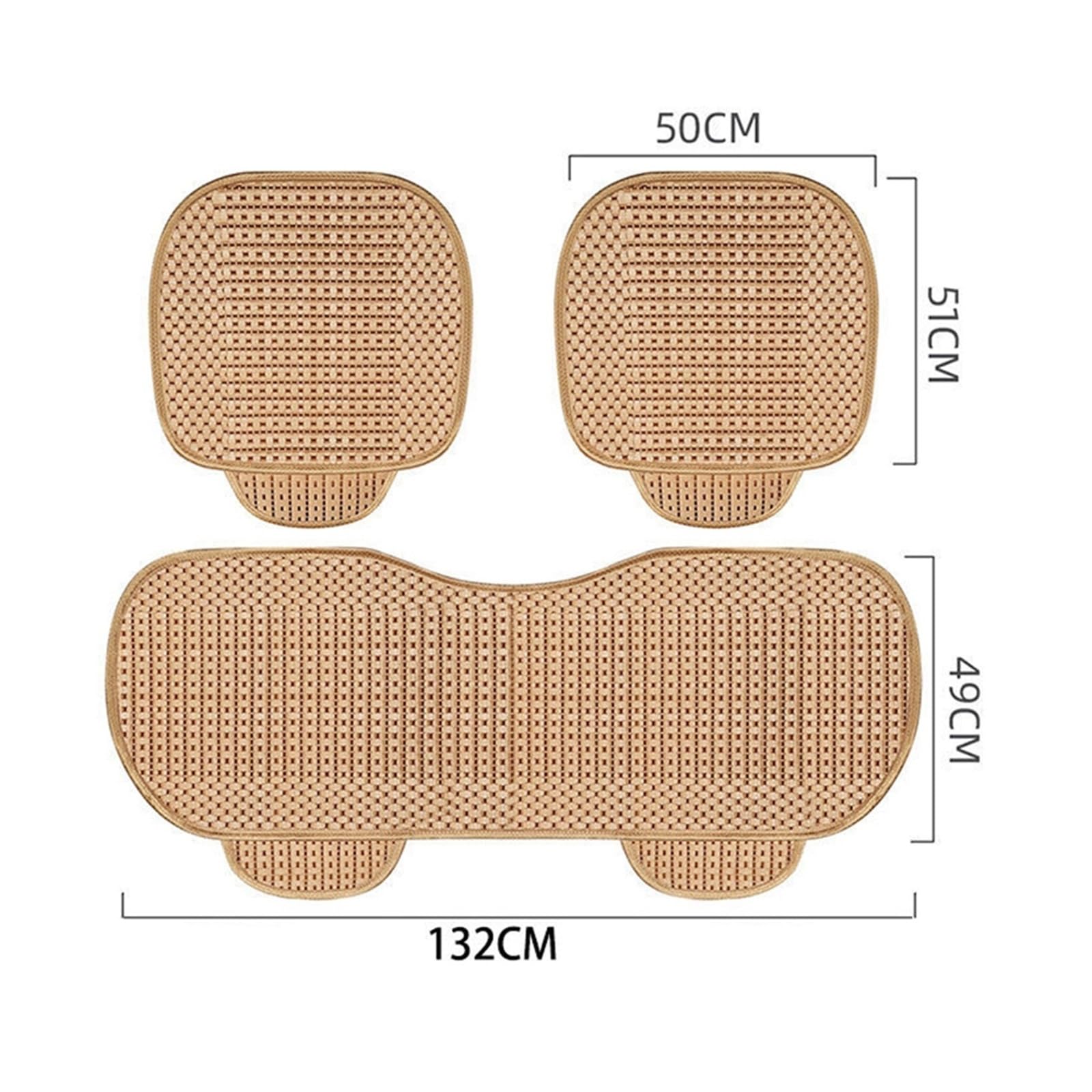 Coprisedile per Auto Universale Traspirante Antiscivolo Fresco Cuscino Estivo per seggiolino Auto。 Copri sedili Auto(Beige)