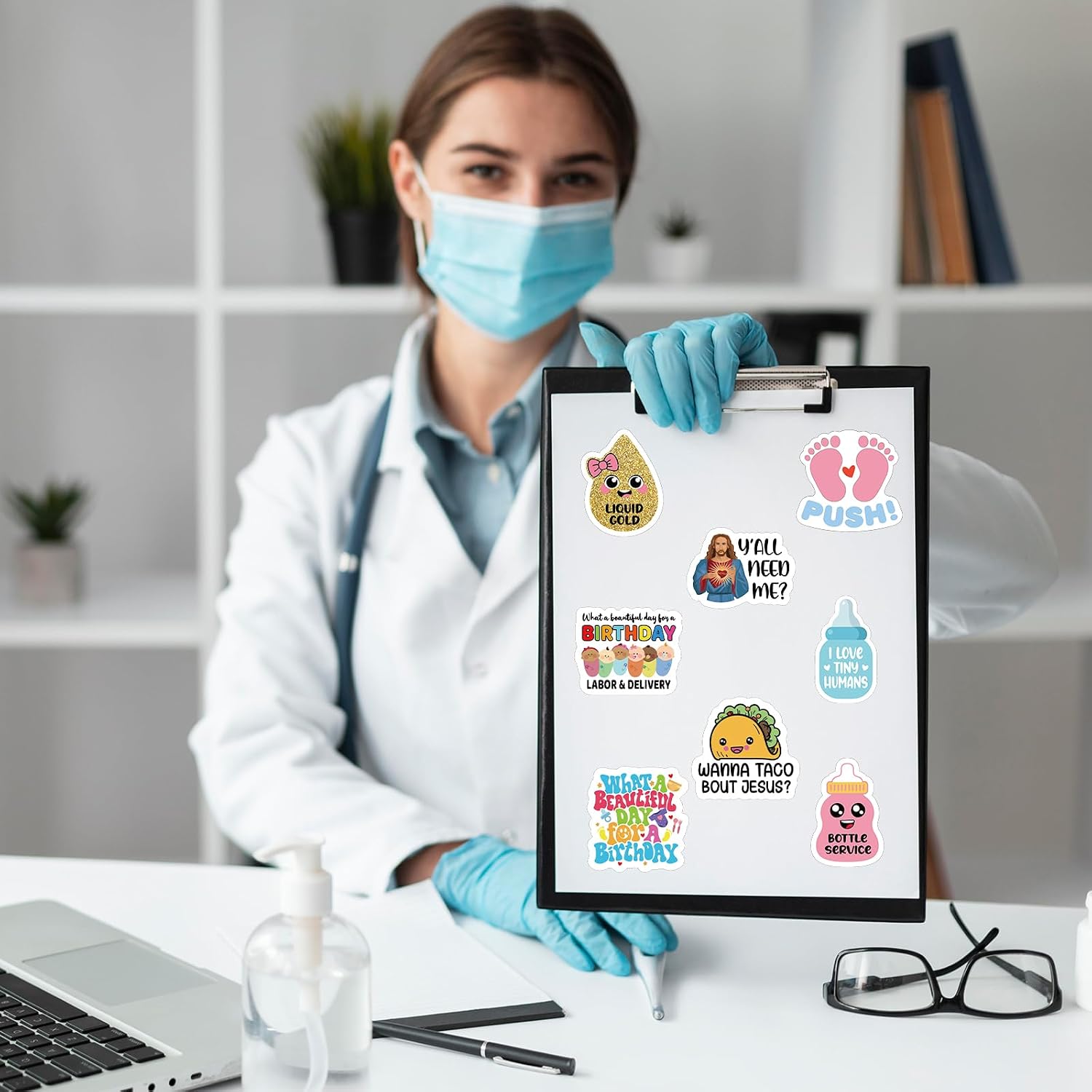 YAZMEEN 80 Pcs Funny Nurse Stickers 2'' Nursing Week Work Accessories Decals for OB RN Labor and Delivery Nursing Doctor Medical Staff Appreciation Gifts Stickers for Laptop Water Bottle Luggage image 5