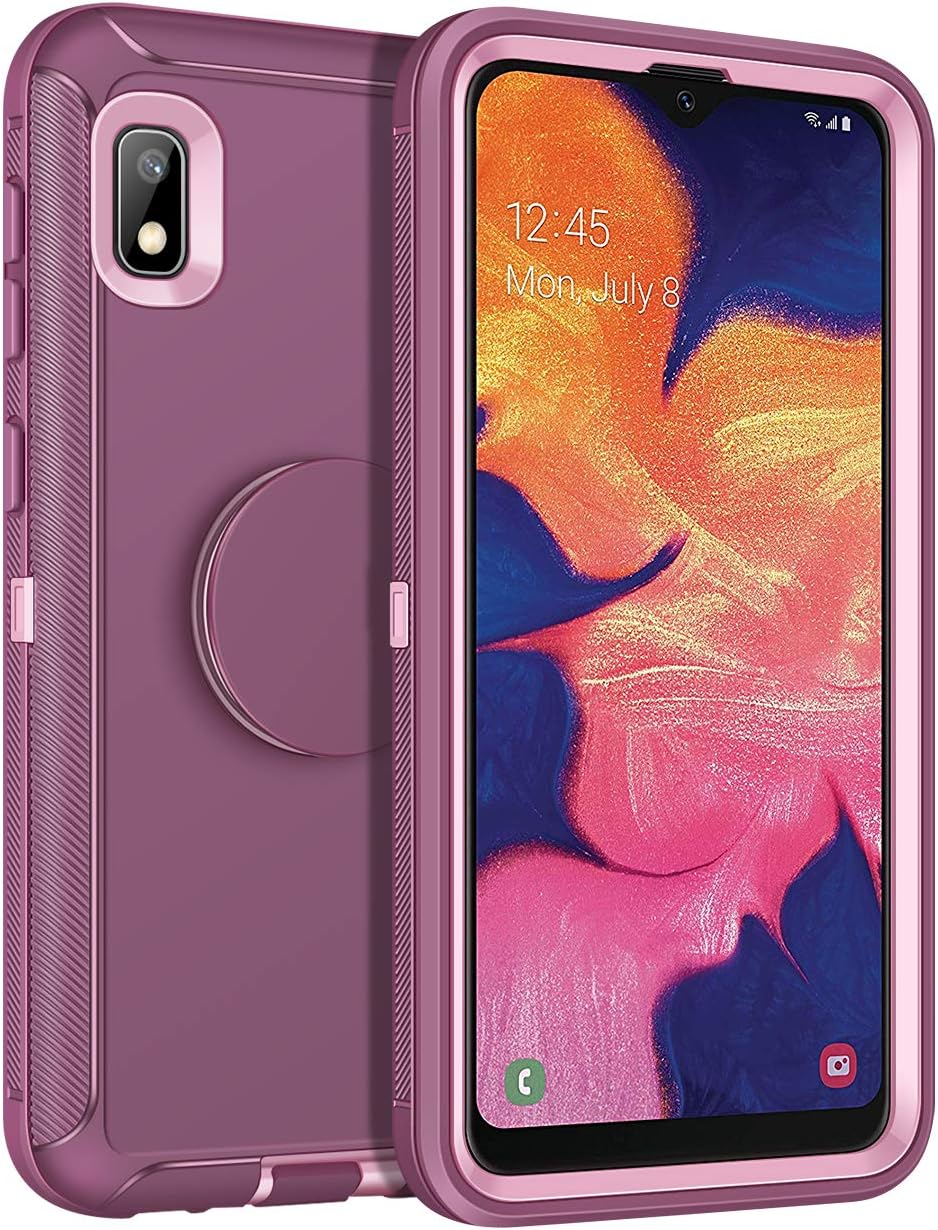 Case for Galaxy A10E Case with Stand Protective Shockproof Heavy Duty Anti-Scratch Dual Layer Cover Galaxy A10E Case Built in Foldable Grip Case for Galaxy A10E Wine Red