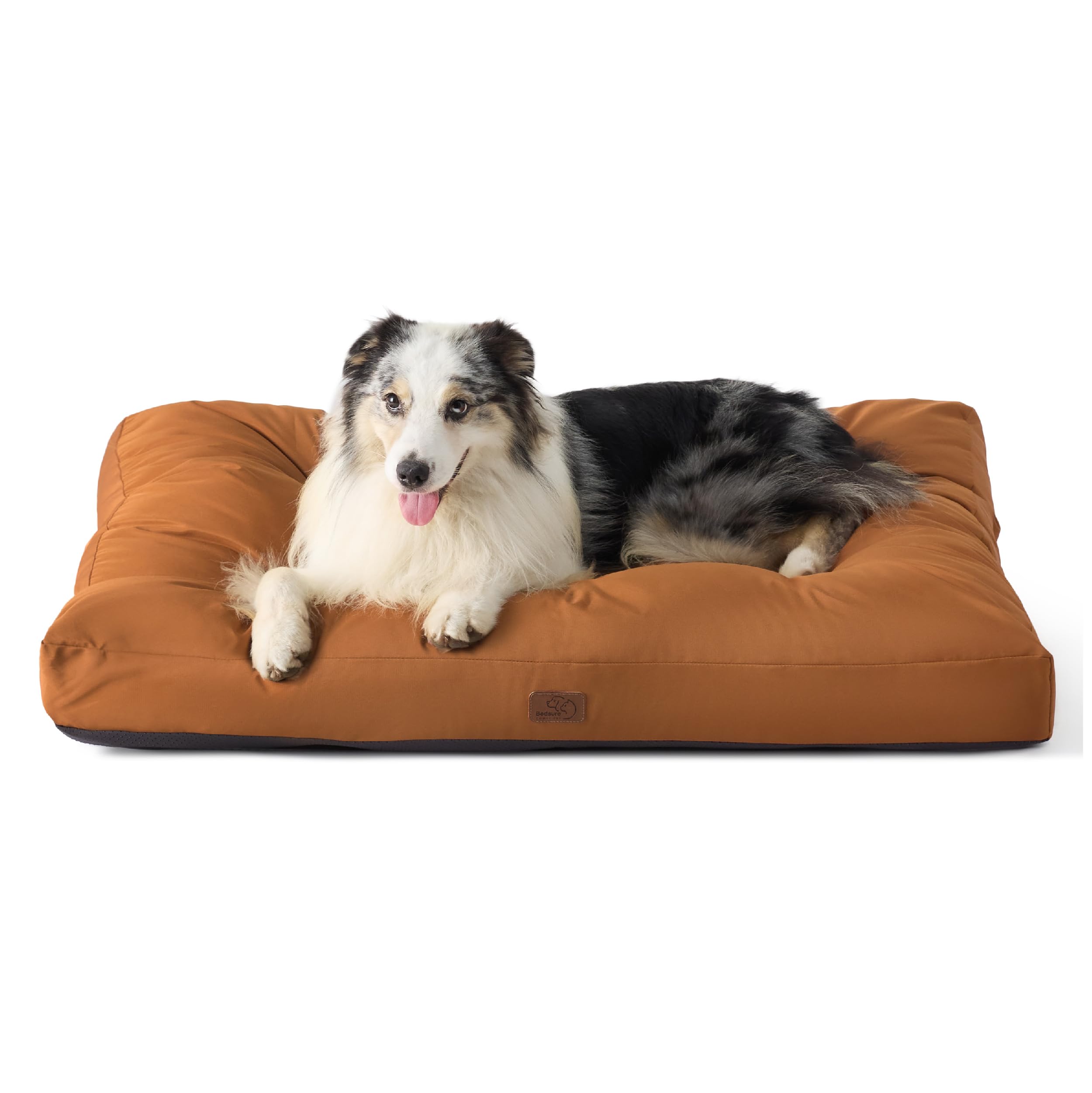 Bedsure Cesto per cani di grandi dimensioni, impermeabile, cuscino per cani in tessuto Oxford, tappeto ideale per cani, XL, materasso per letto, cane, lavabile, colore argilla marrone, 110 x 89 x 10
