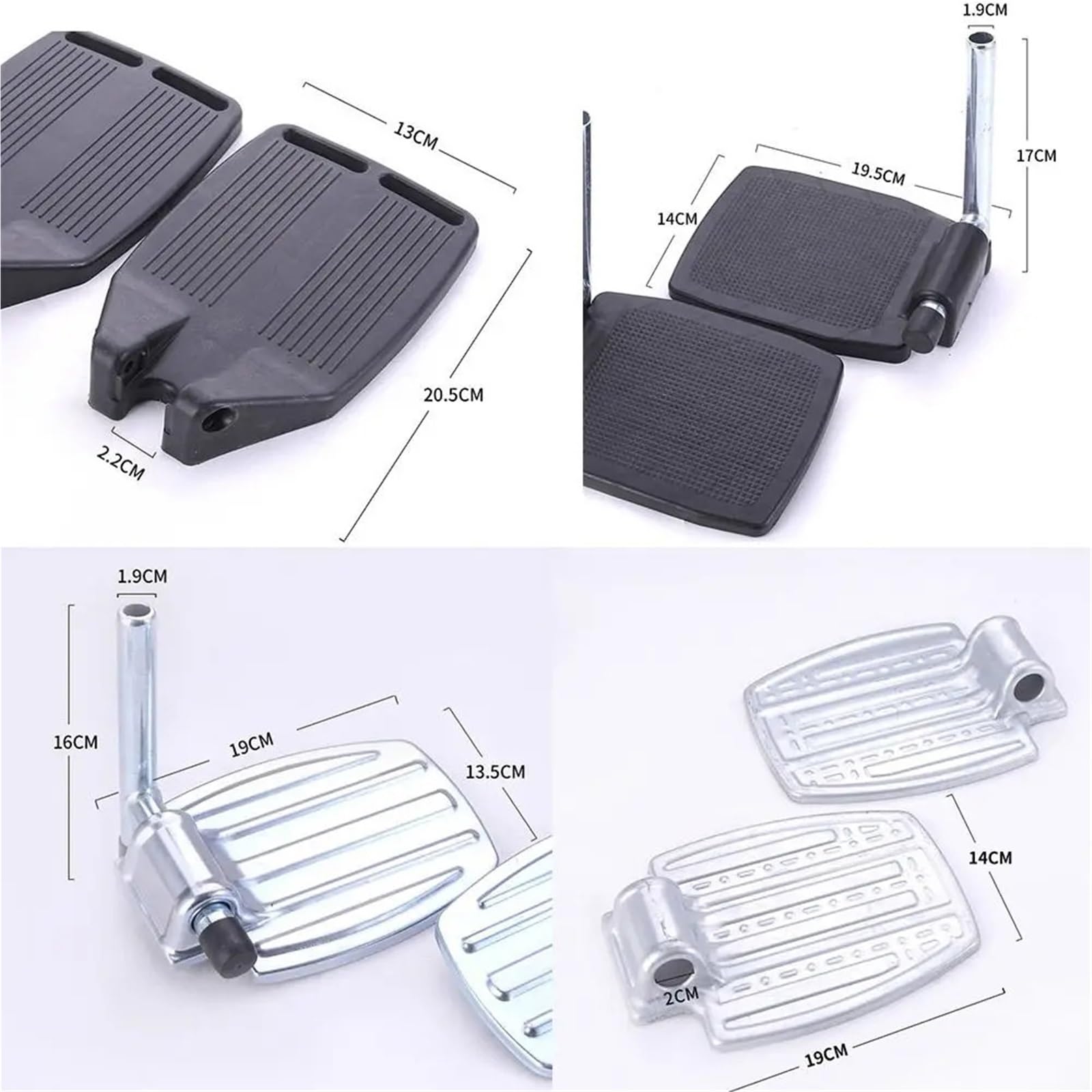 Reposapiés para sillas de Ruedas Reposapiés antideslizante for silla de ruedas, repuesto Pedal con tubo for pierna, placa pie, accesorios for, 1 par(Iron-with Leg Tube)