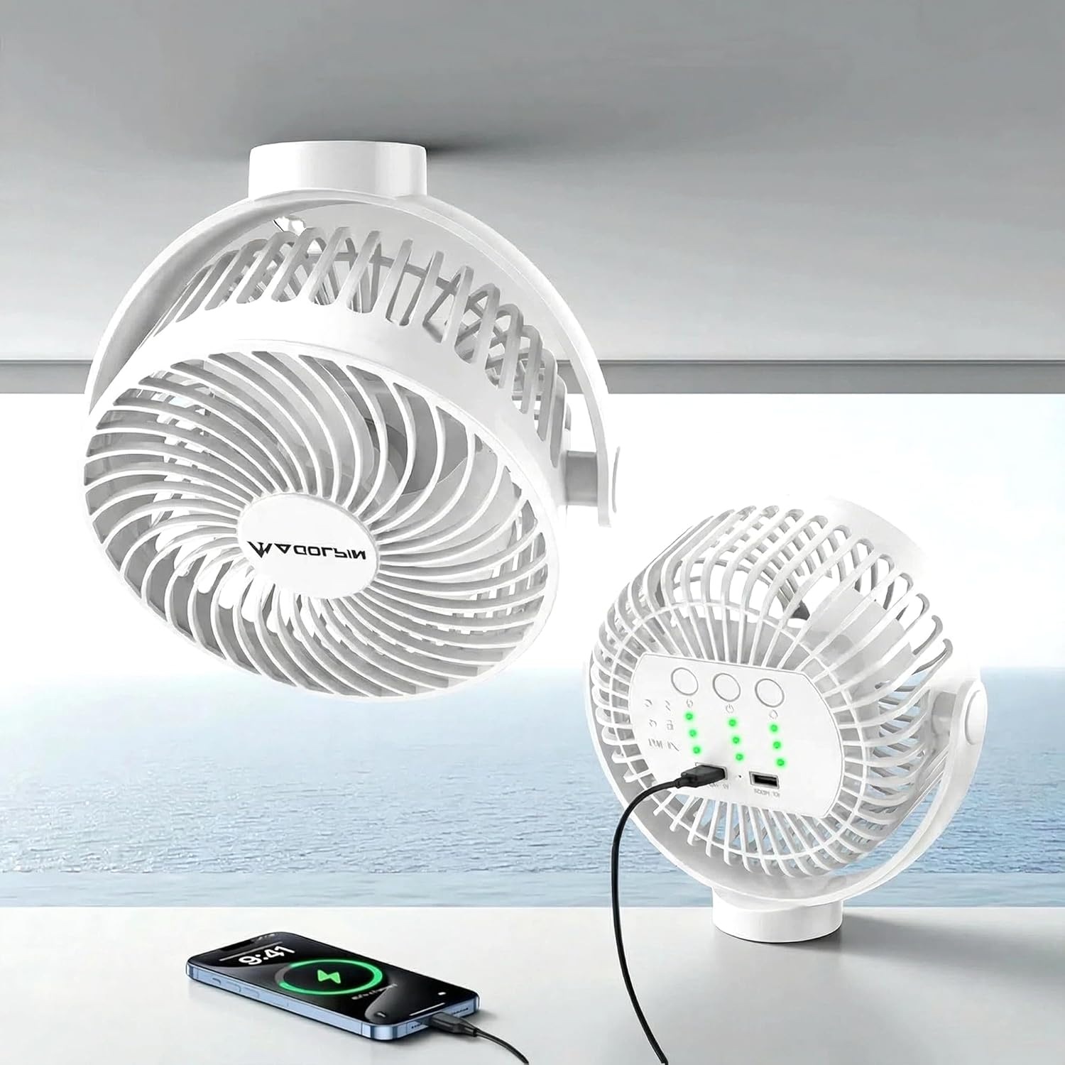 Magnetic Cruise Ship Approved Fan, 12000mAh Battery Operated Travel Fan with 5 Speeds, LED Lantern, Timer, Magnetically Sticks on Cabin Ceilings and Walls, Cruise Essentials 2026