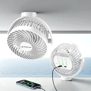 Magnetic Cruise Ship Approved Fan, 12000mAh Battery Operated Travel Fan with 5 Speeds, LED Lantern, Timer, Magnetically Sticks on Cabin Ceilings and Walls, Cruise Essentials 2026
