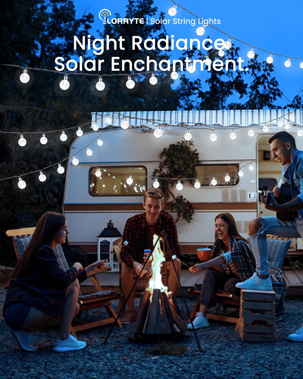 Weiße 2er-Packung 100 LED 1,8 m Kristallkugel Solar-Weihnachtslichter für den Außenbereich, wasserdichte Solar-Lichterkette für den Außenbereich, dekorativ, 8 Beleuchtungsmodi, Solar-Terrassenlichter