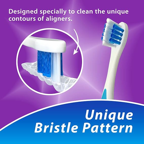 BrightWorks Aligner Brush 3-Pack for Retainers Mouth Guards Night Guards | Safely cleans aligners, retainers, mouth guards, night guards, gentle on most dental appliances for daily oral care